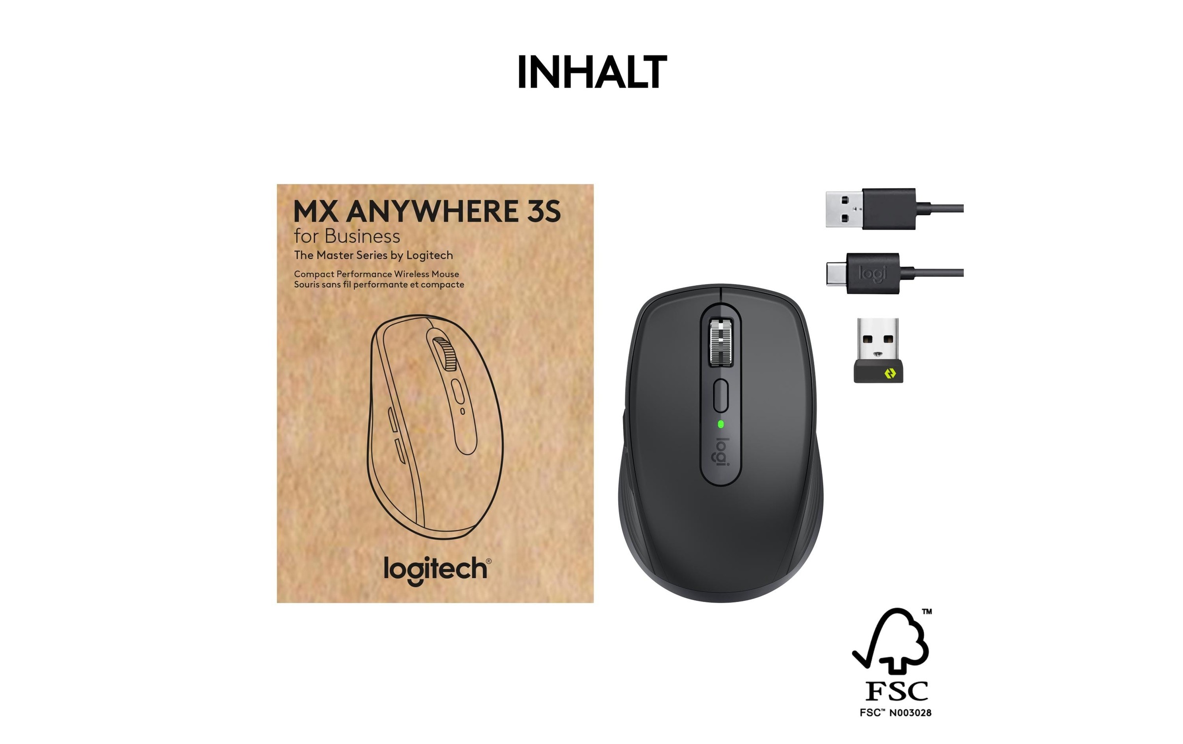 Logitech Maus »Maus MX Anywhere 3s for Business Graphite«, kabellos