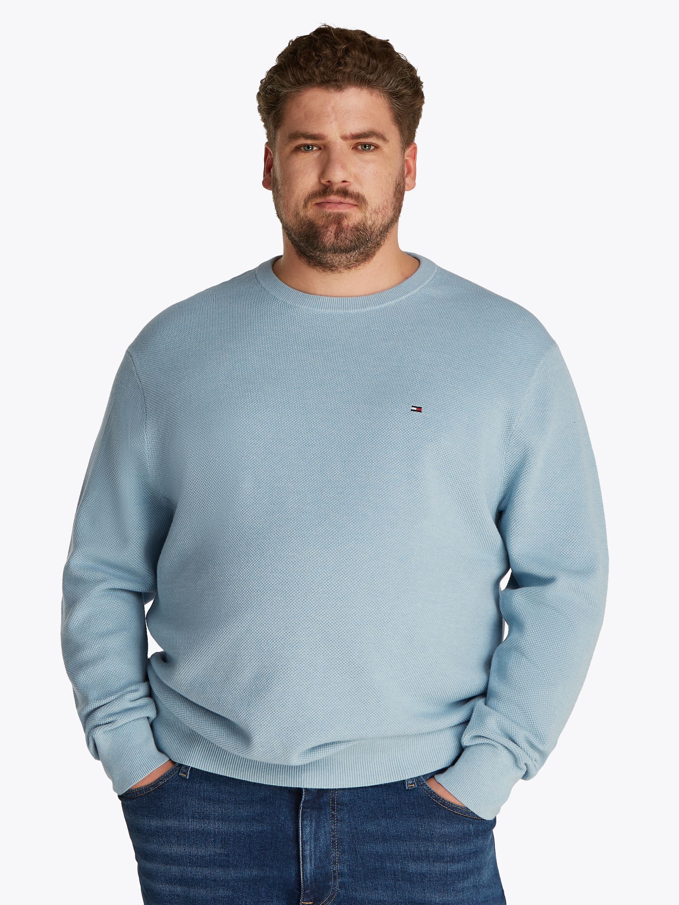 Tommy Hilfiger Big & Tall Rundhalspullover »BT-ESSENTIAL STRUCTURE CREW NECK« Grosse Grössen
