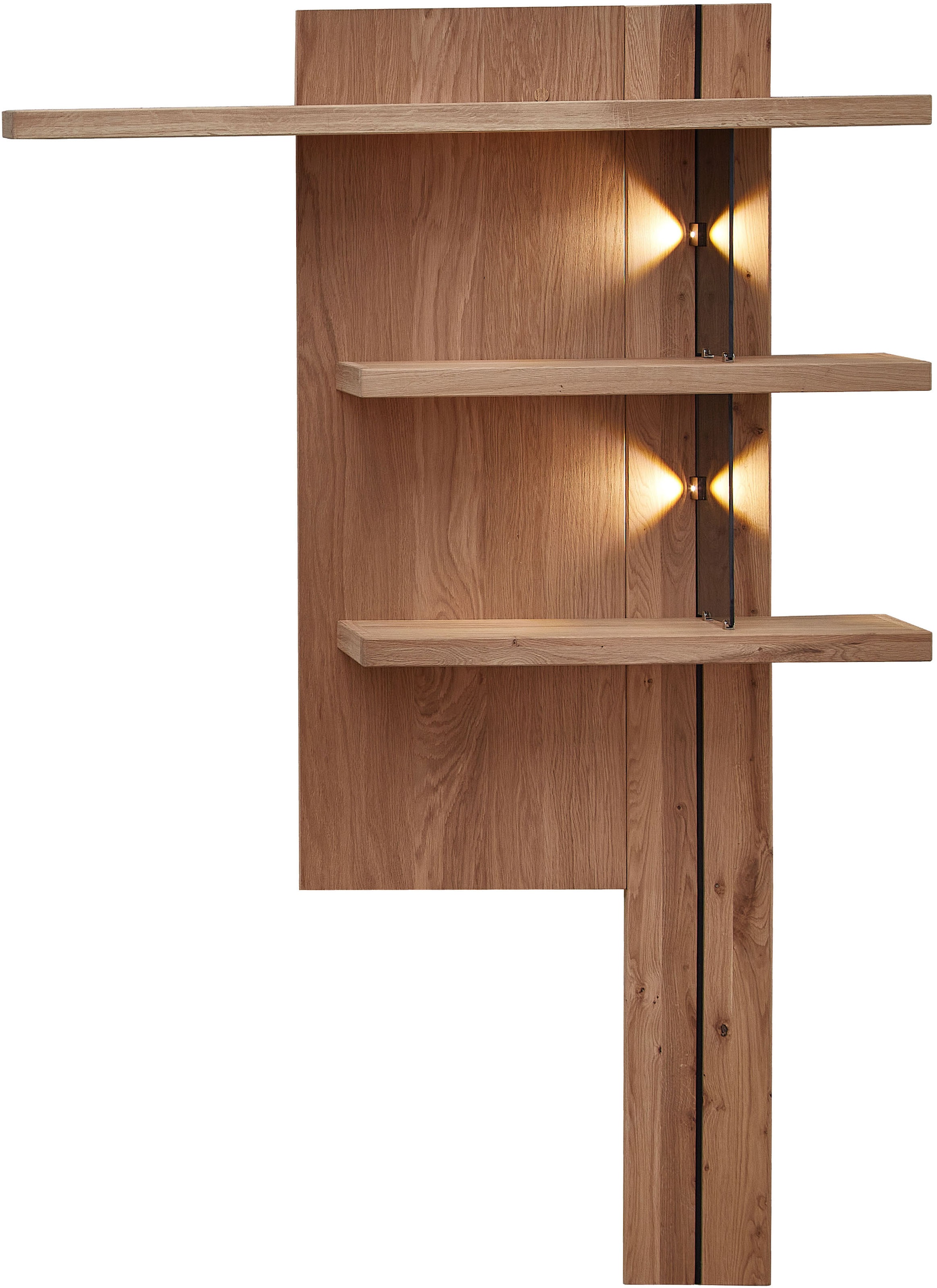 Image of Wohnconcept Wandboard "Donna Wandpaneel, 122x174x24 ( BxHxT)" 1 Stk. tlg. Beleuchtung optional bestellbar, 3 Böden, Massivholzblende