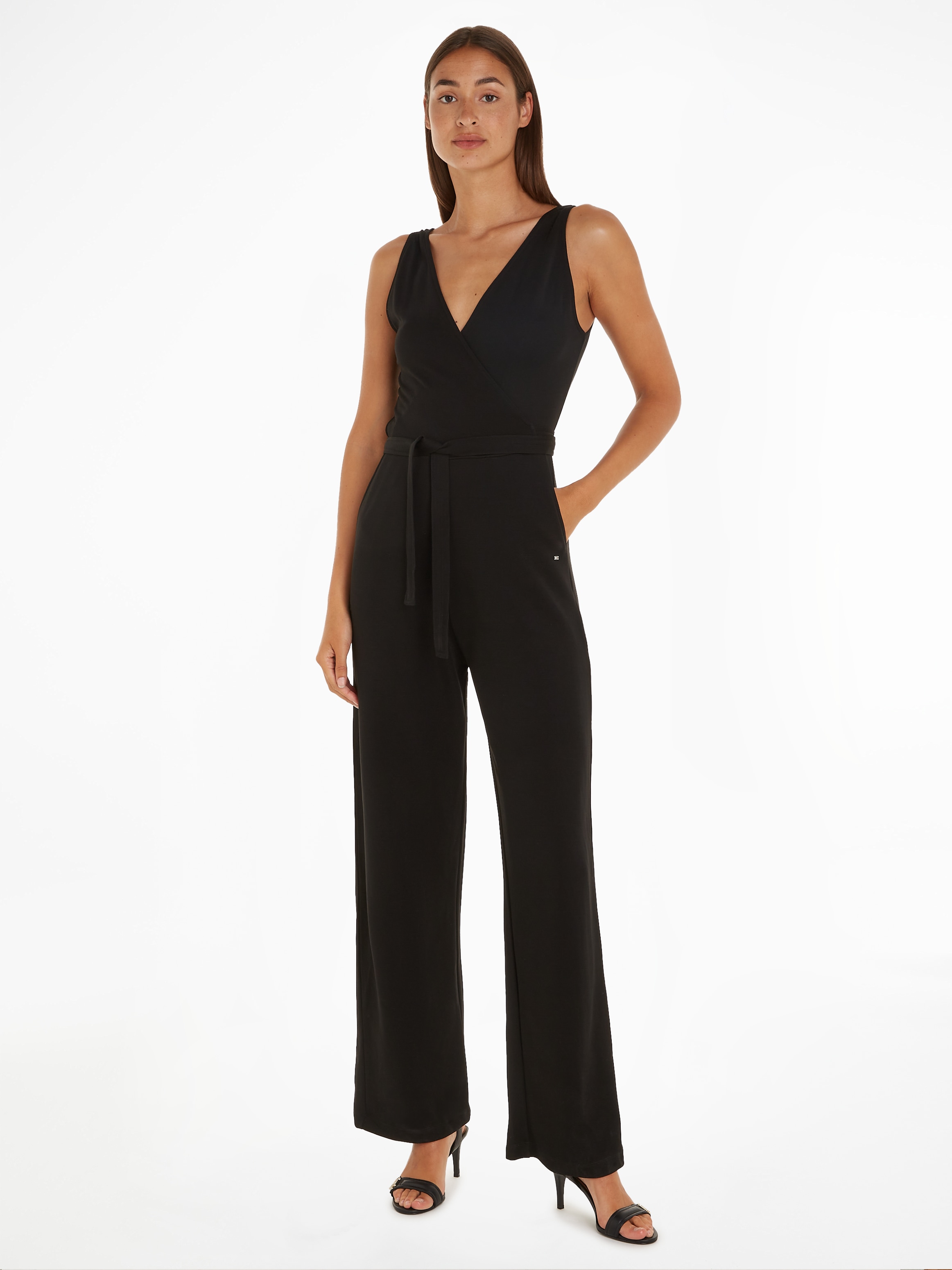 Tommy Hilfiger Culotte-Overall »WRAP DETAIL JUMPSUIT SLEEVELESS«, mit Bindeband