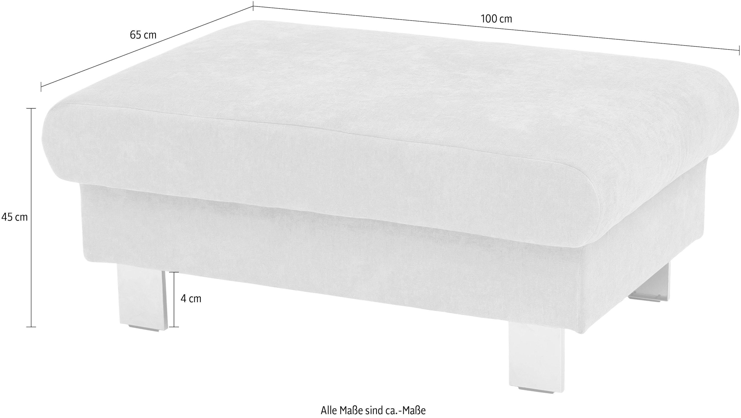 COTTA Polstergarnitur »Komaris L-Form«, (Set), Set bestehend aus: Ecksofa mit Kopfteilverstellung & Hocker