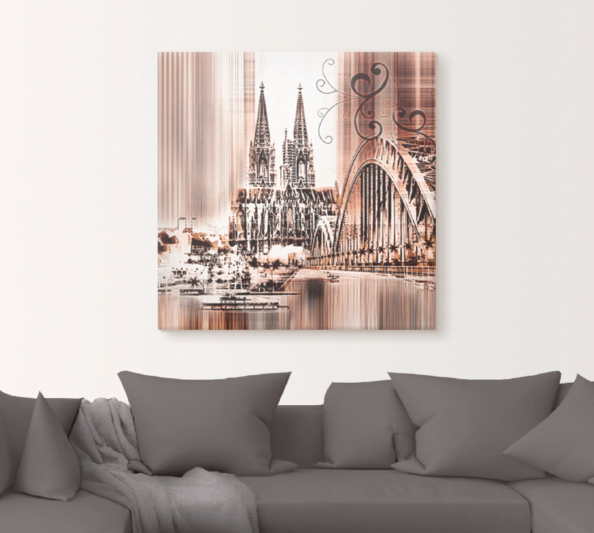 Artland Wandbild »Köln Skyline Collage VI«, Architektonische Elemente, (1 St.), als Leinwandbild, Wandaufkleber in verschied. Grössen