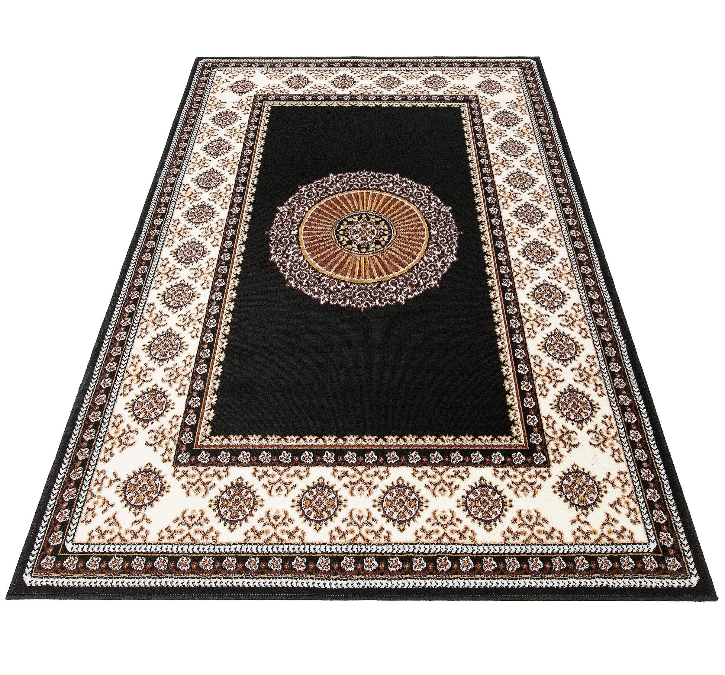 GOODproduct Tapis »Shari, Made in Belgium« Rectangulaire 7 mm Höhe Orient-Optik, mit Bordüre, Teppich, Kurzflor, Weich, Pflegeleicht