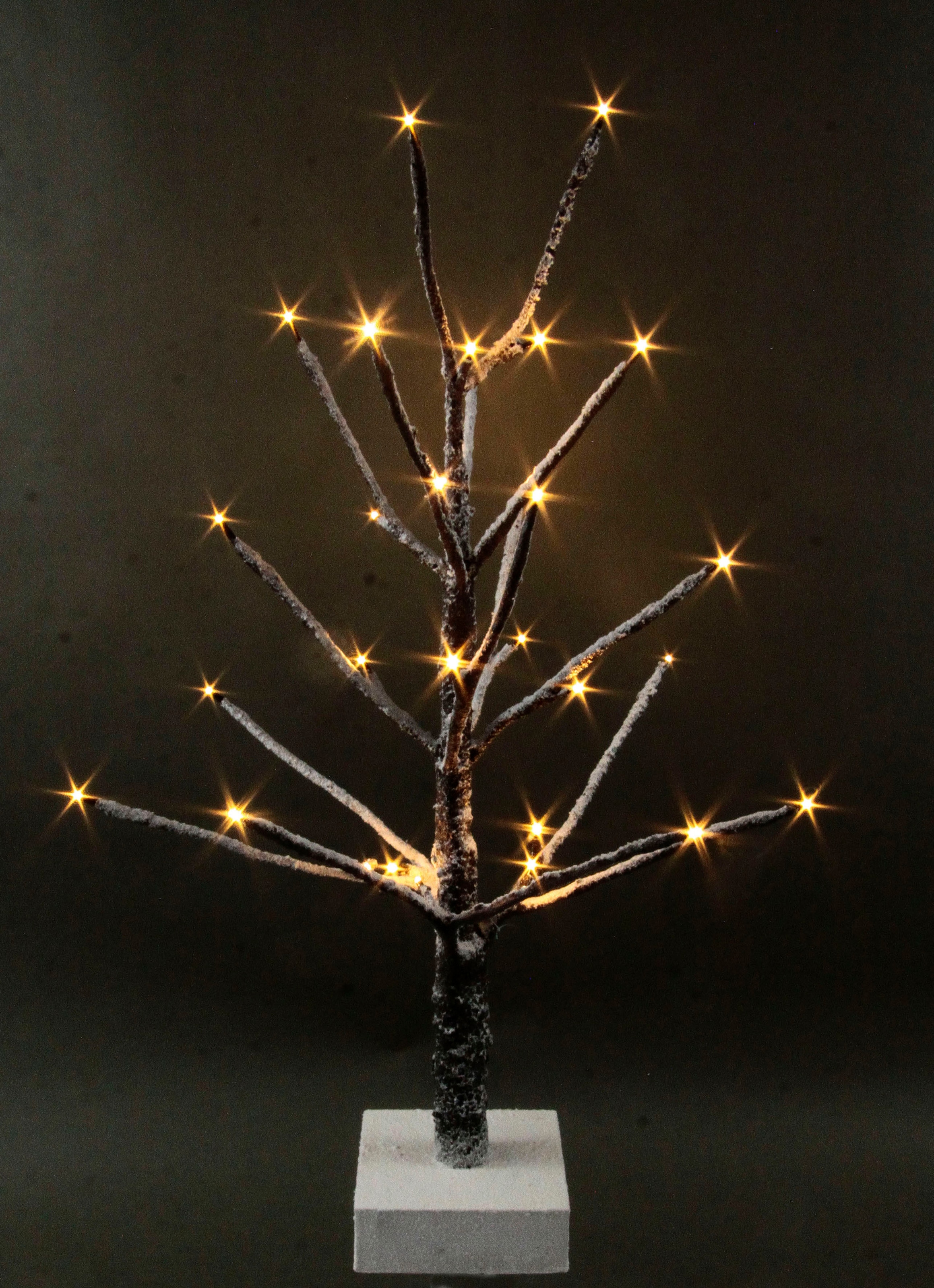 I.GE.A. LED Baum »Künstlicher Weihnachtsbaum, Weihnachtsdeko, Kunstbaum«,  Deko-Baum mit Kunstschnee und Beleuchtung auf Holzfuss, braun, 65 cm  günstig kaufen
