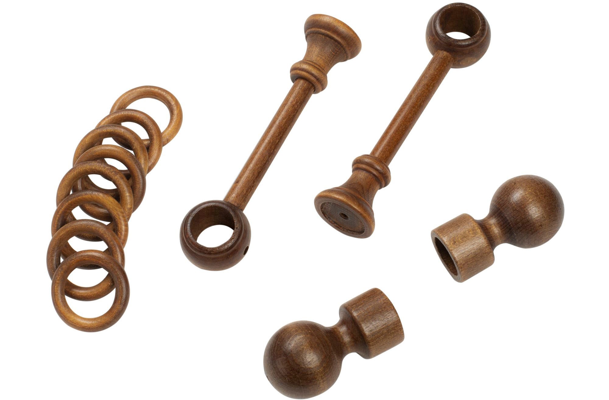 SN DECO GROUP Gardinenstange »Giro«, 1 läufig-läufig, Fixmass, 28 mm, Holz, verschiedene Längen und Farben, Komplettset
