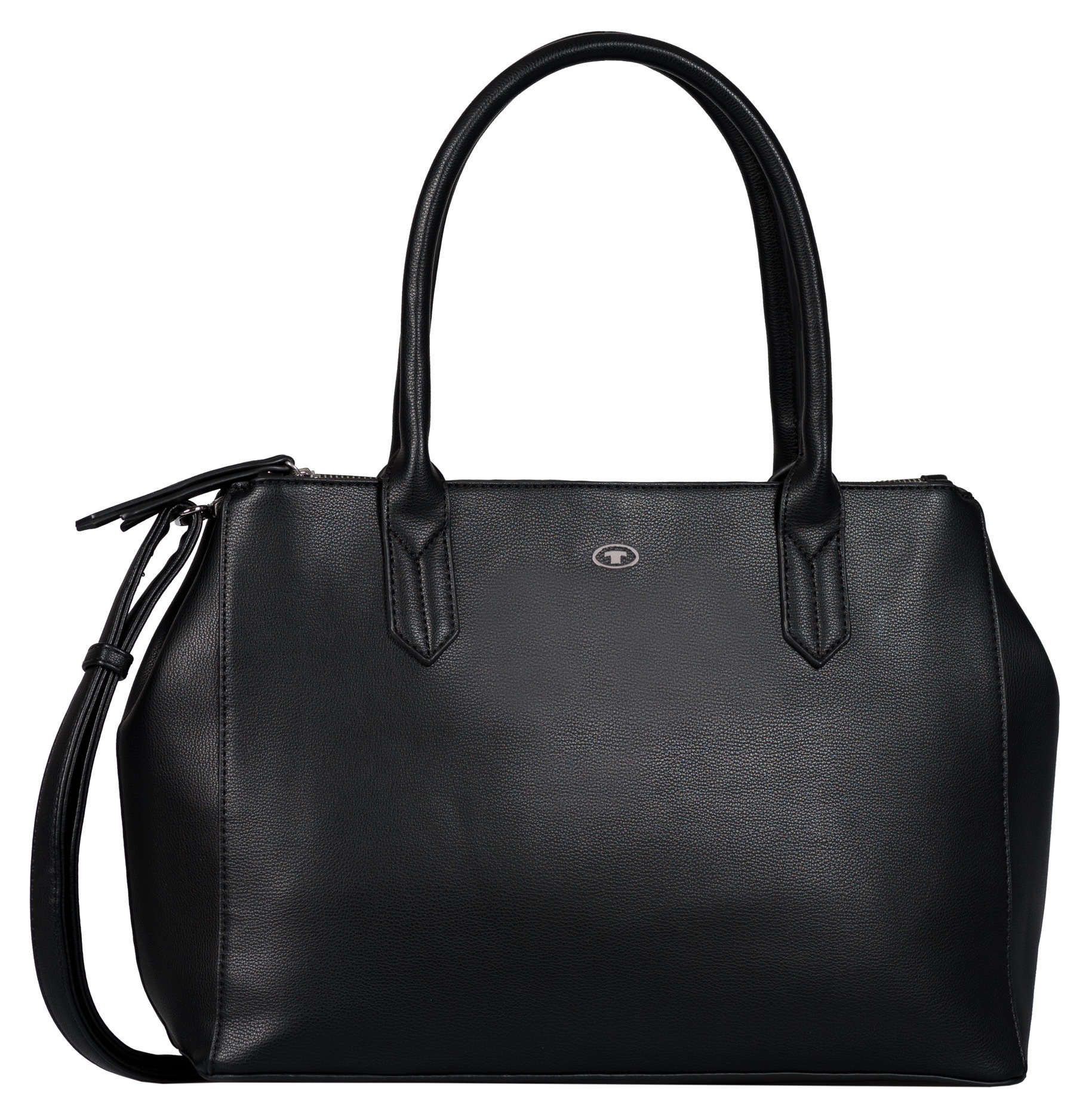 Tom Tailor, Unisex, TOM TAILOR Shopper »Roma« aus fein genarbtem Lederimitat, modisch schlicht, schwarz, B/H/T: 36cm x 27cm x 14cm, PRAKTISCHER 