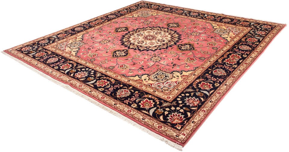 Image of morgenland Orientteppich »Perser - Täbriz quadratisch - 251 x 248 cm - hellrot«, quadratisch, 10 mm Höhe, Wohnzimmer, Handgeknüpft, Einzelstück mit Zertifikat bei Ackermann Versand Schweiz