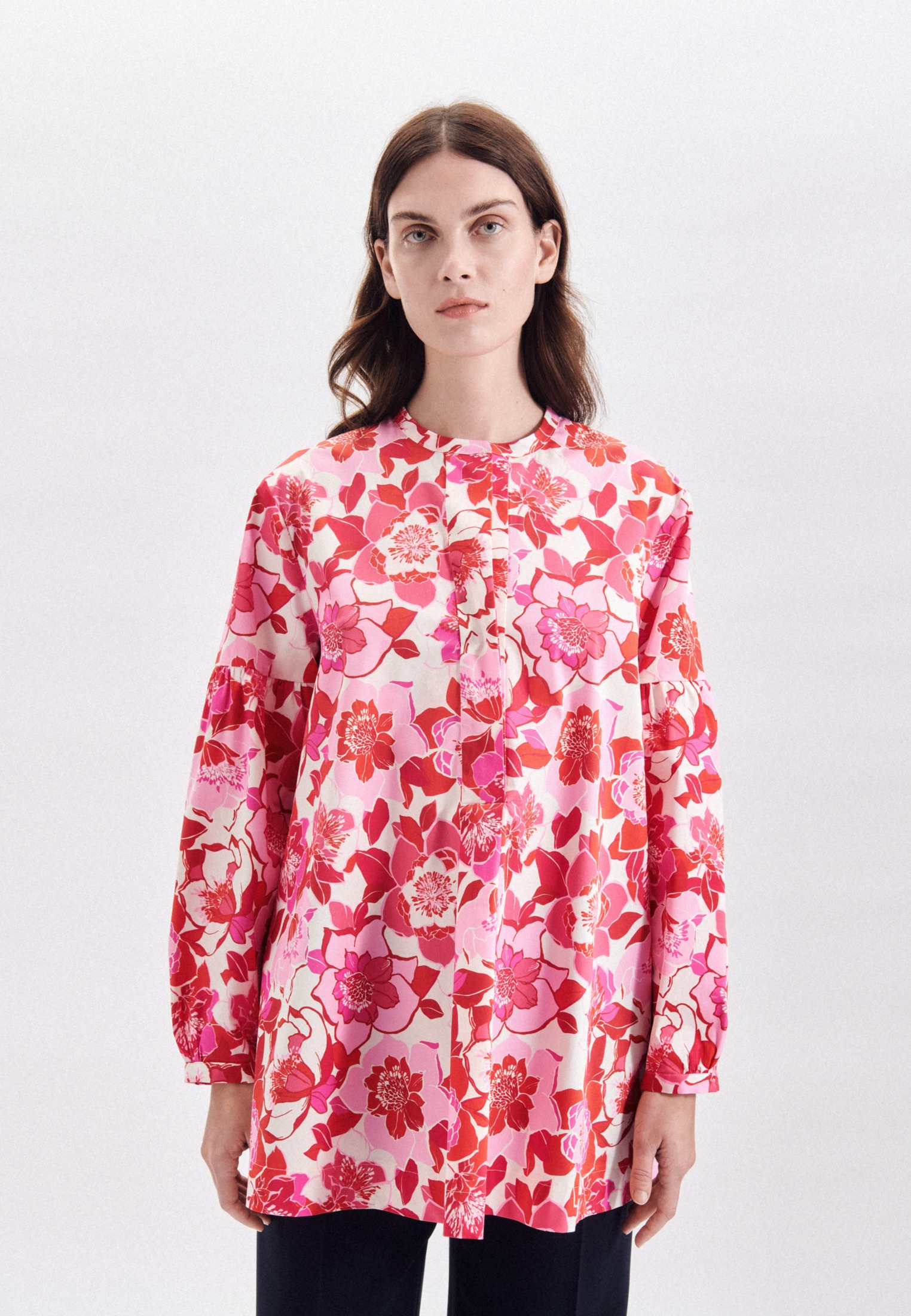 Image of seidensticker Klassische Bluse »Schwarze Rose«, Langarm Rundhals Floral bei Ackermann Versand Schweiz