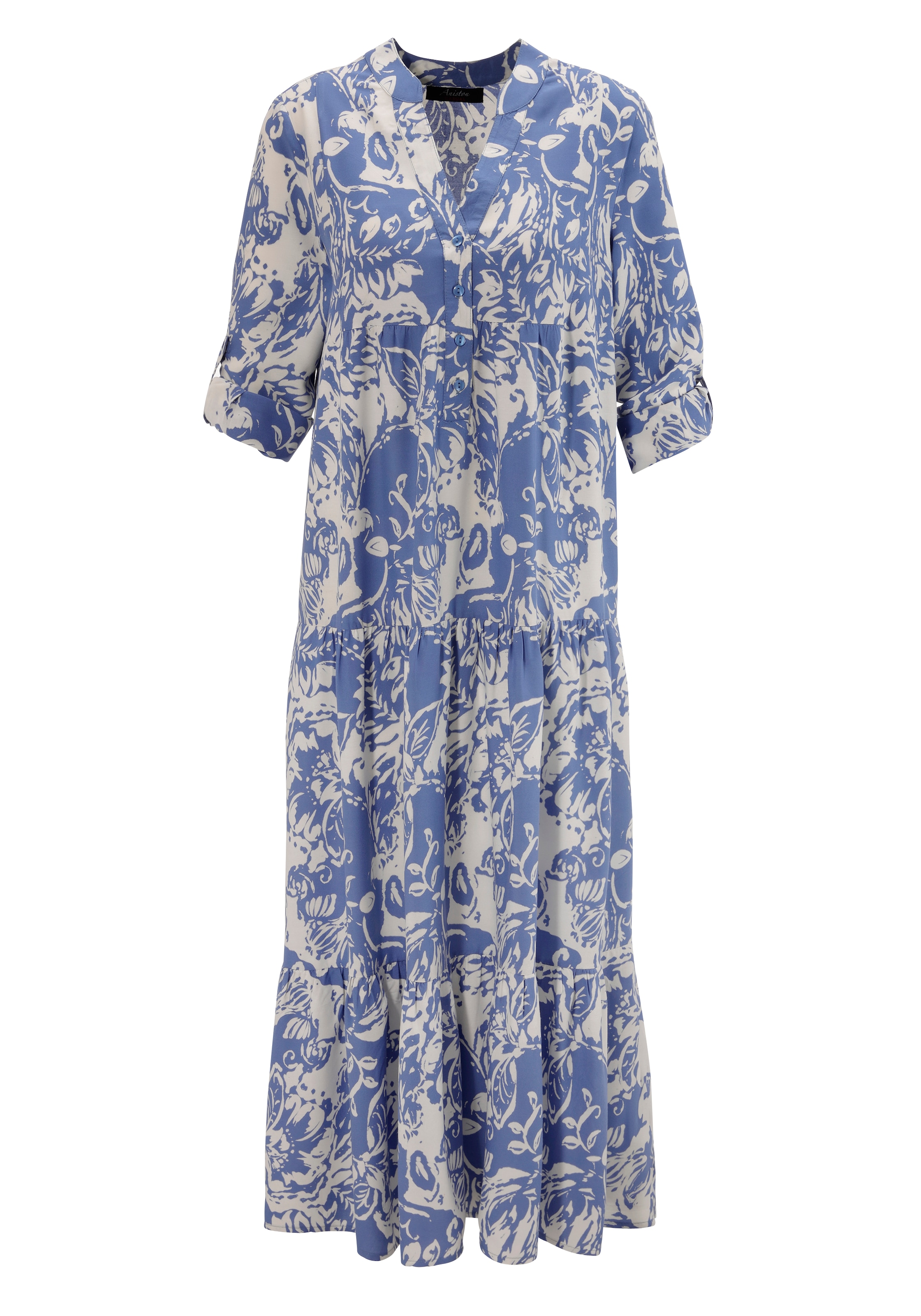 Aniston CASUAL Maxikleid, mit grossflächigem. grafischen Blumendruck - NEUE KOLLEKTION