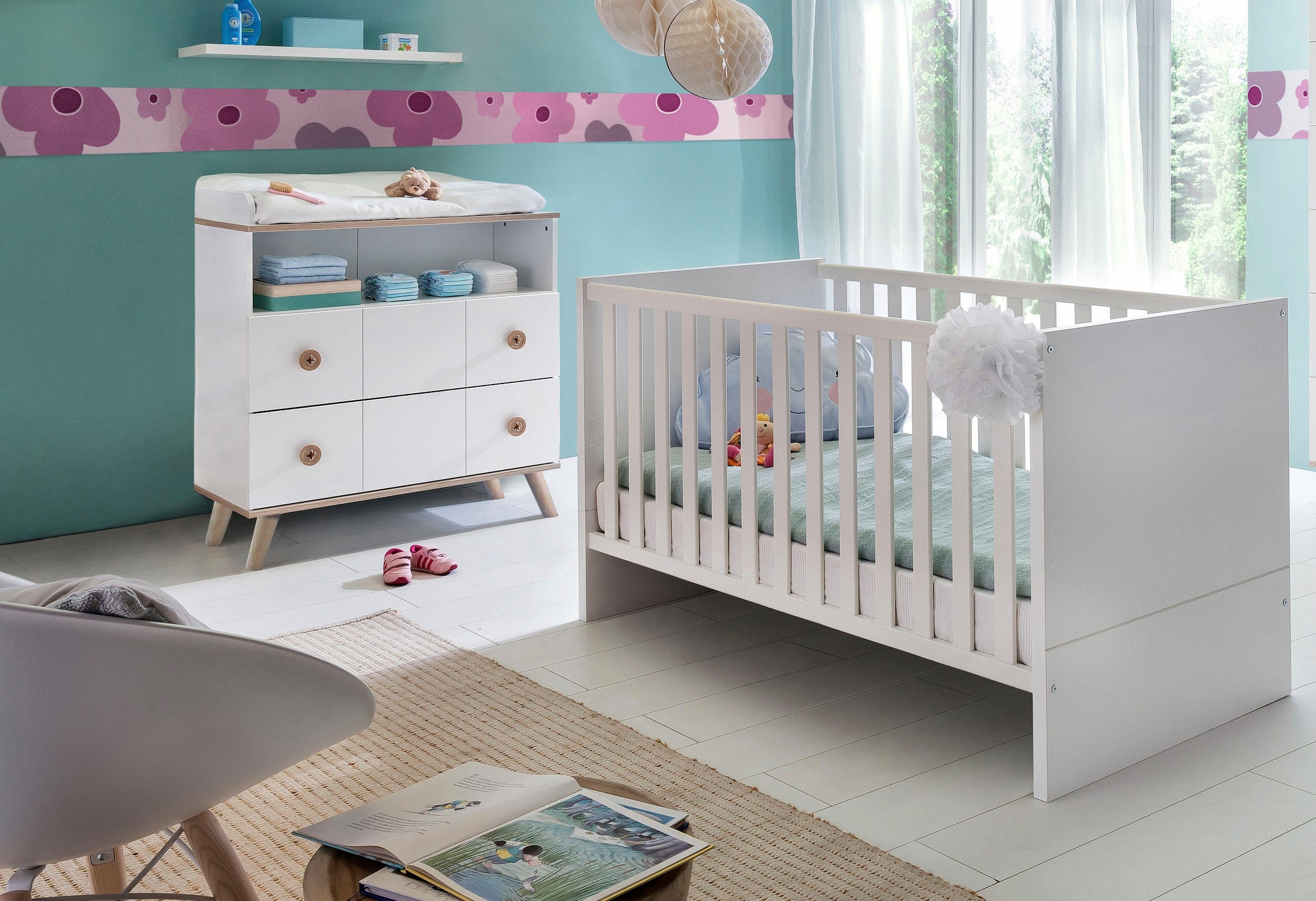 Babymöbel-Set »Cannes«, (Spar-Set, 2 tlg.), Bett + Wickelkommode