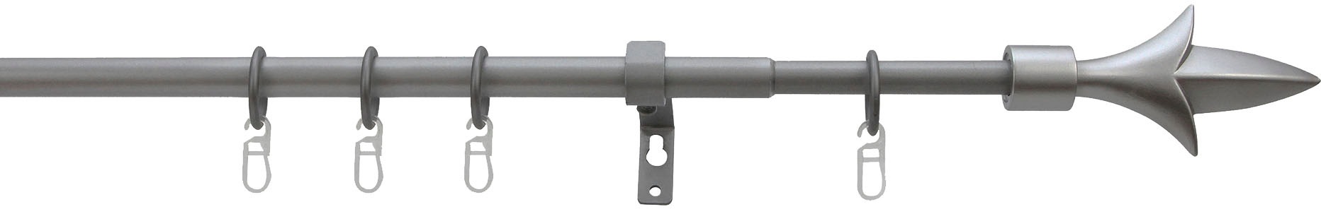Image of indeko Gardinenstange "Erfurt" Ø 16 mm 1 läufig-läufig ausziehbar stufenlos verstellbare Teleskopstange