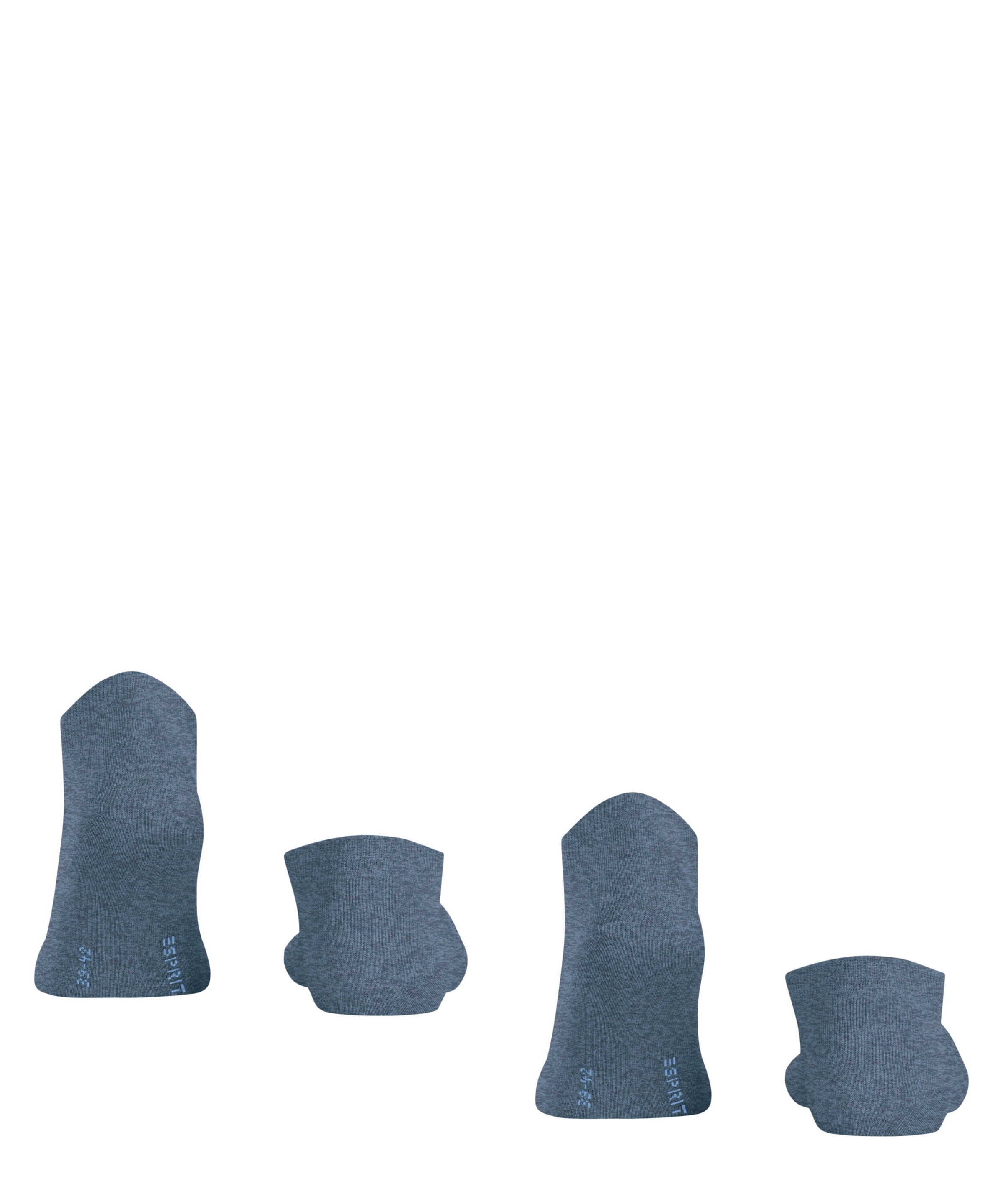 Esprit Chaussettes de baskets »Basic Uni« 2 paires,  doux, chaussettes unies, bord étroit