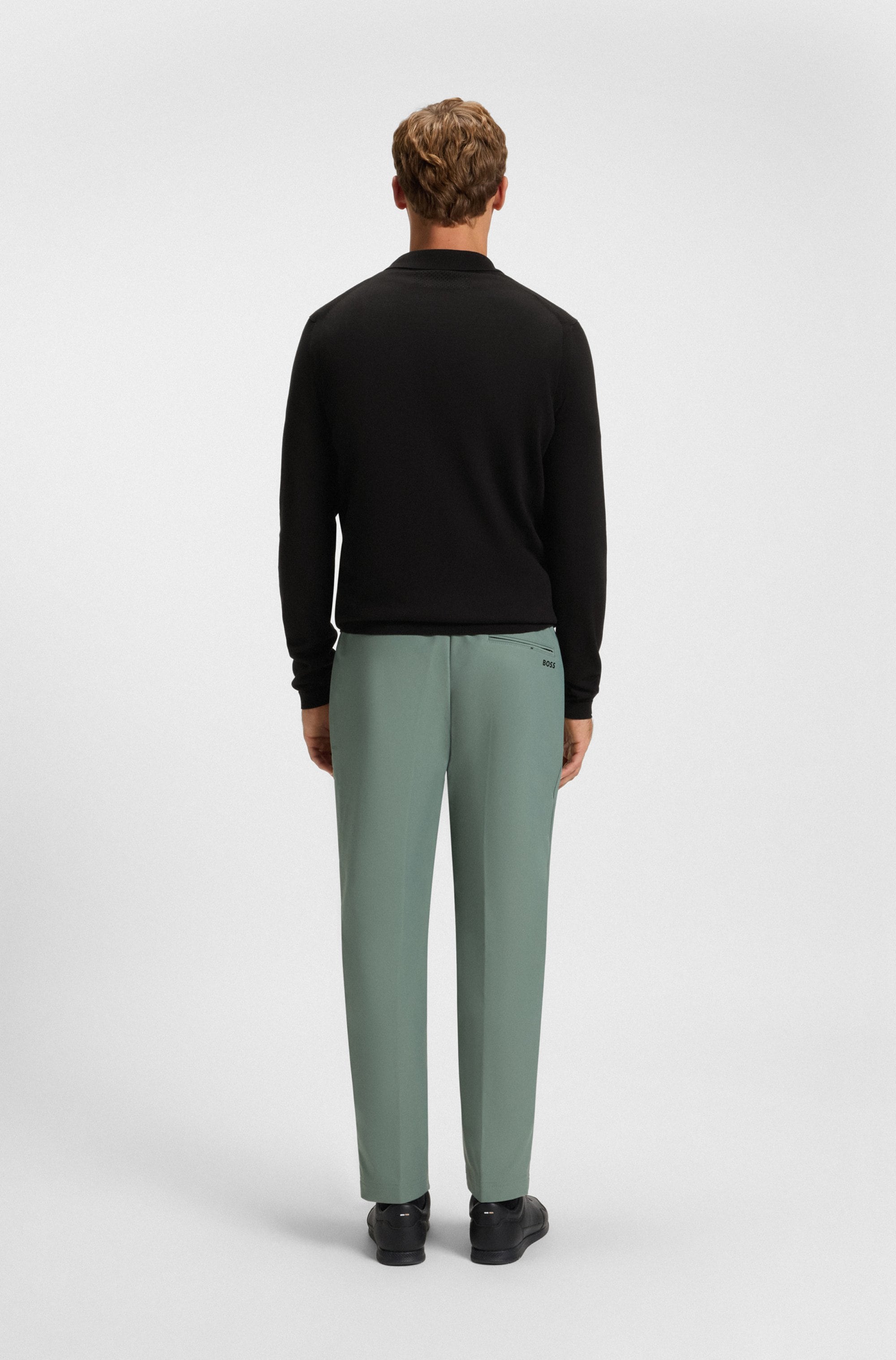 BOSS GREEN Pull en tricot »KN Ever-X PL« mit Reissverschluss, regular fit, toniges Logo