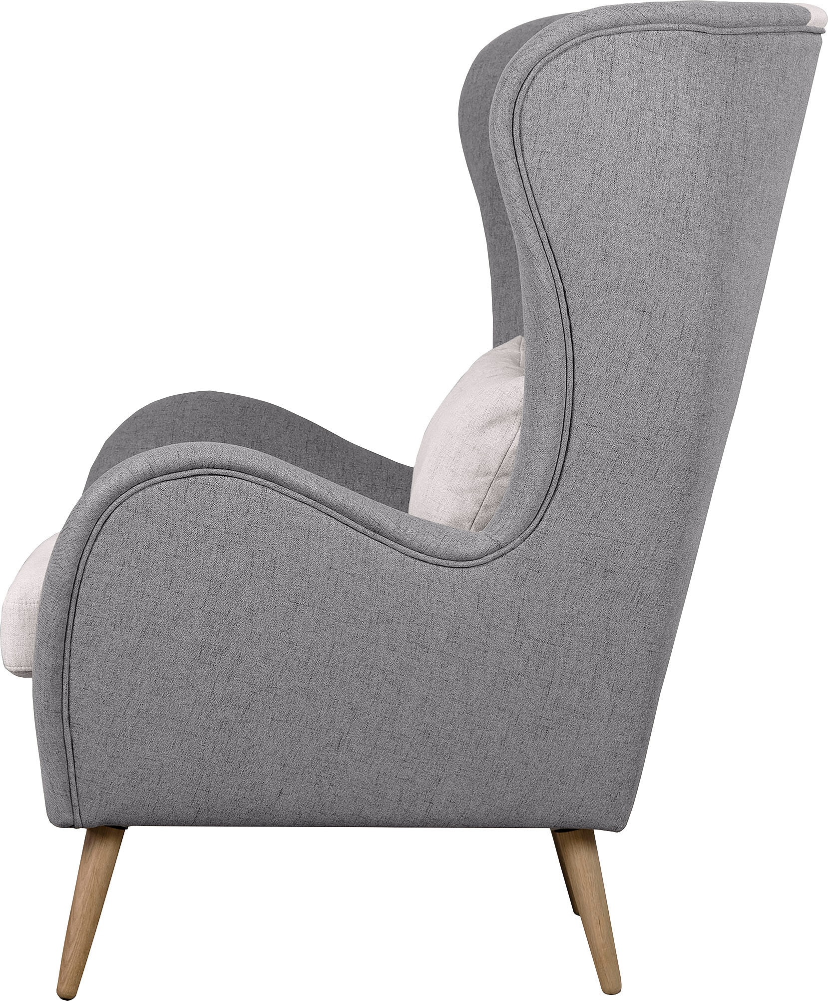 Guido Maria Kretschmer Home&Living Sessel »Salla Bezug Bouclé oder Struktur fein, Ohrensessel«, wahlweise mit oder ohne Hocker; grosser Sessel: Masse B/T/H: 78/94/118cm