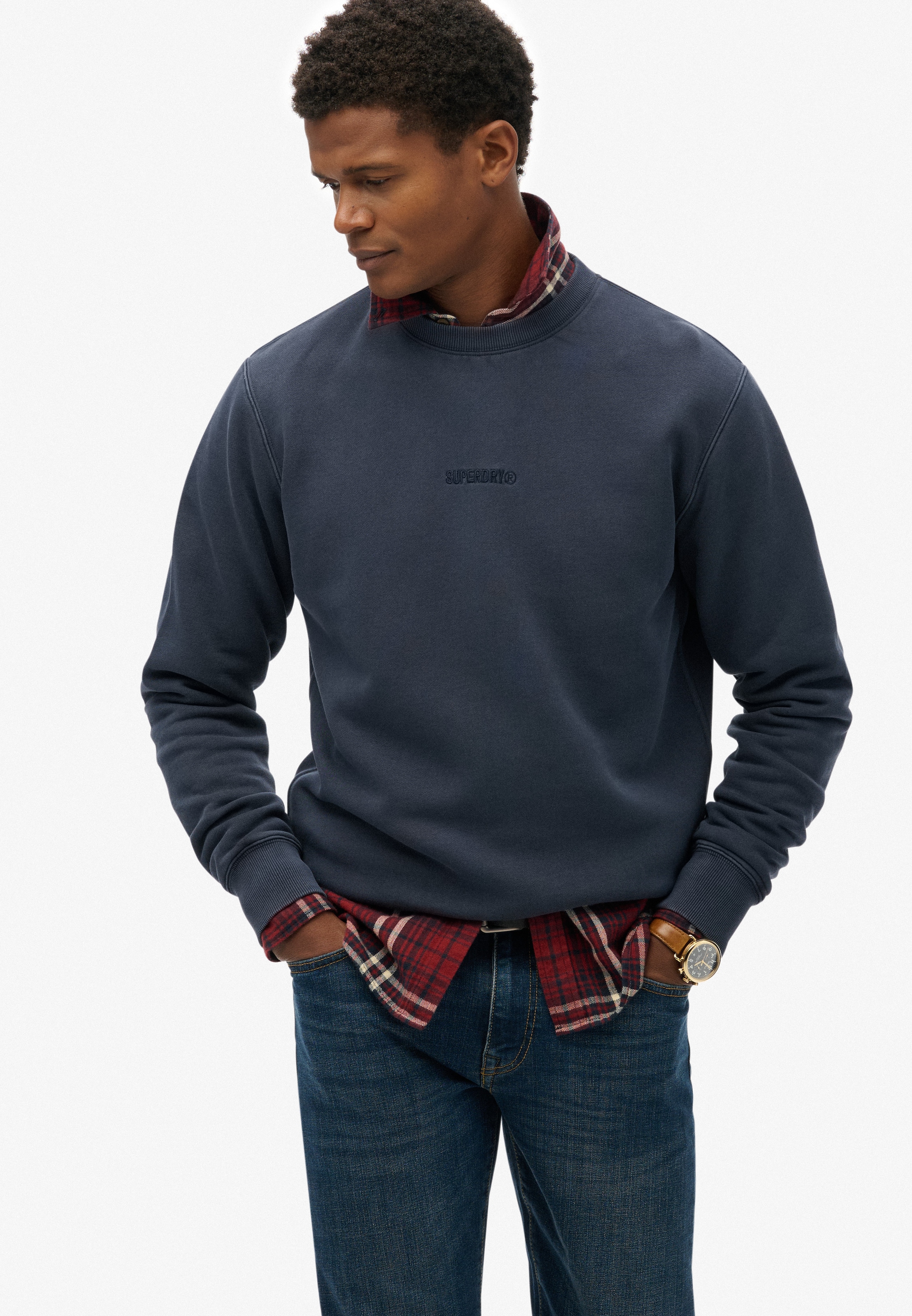 Superdry Sweatshirt »MICRO LOGO CREW«, aus Baumwolle und Polyester, Relaxed Fit, angeraute Sweatware
