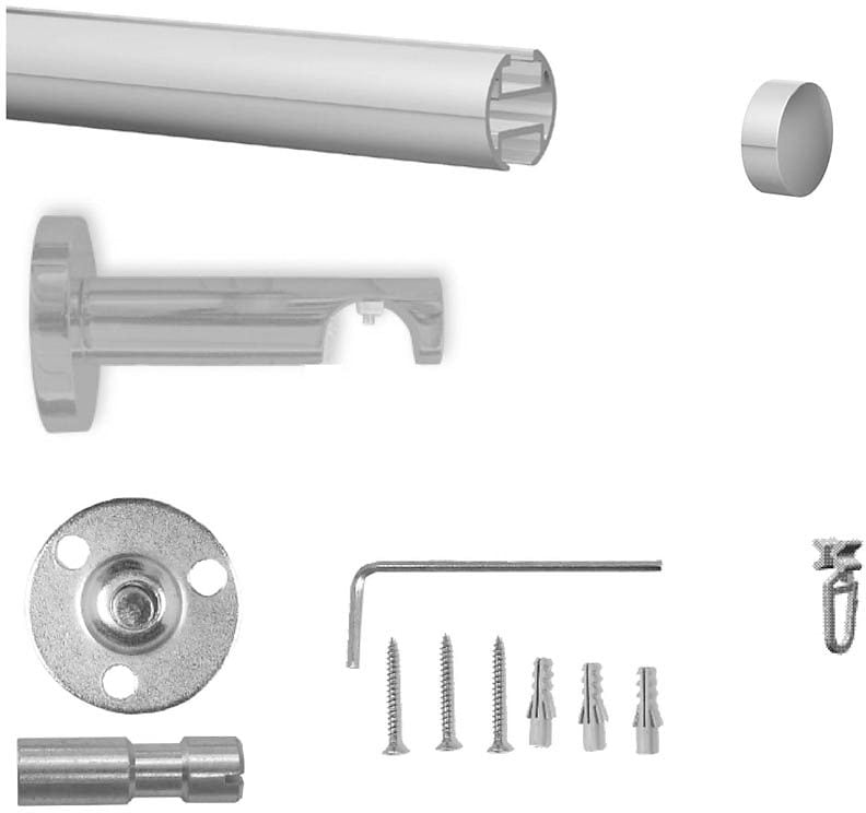 indeko Gardinenstange »Consul«, 1 läufig-läufig, Wunschmasslänge, Innenlauf Komplett-Set inkl. Gleitern und Montagematerial