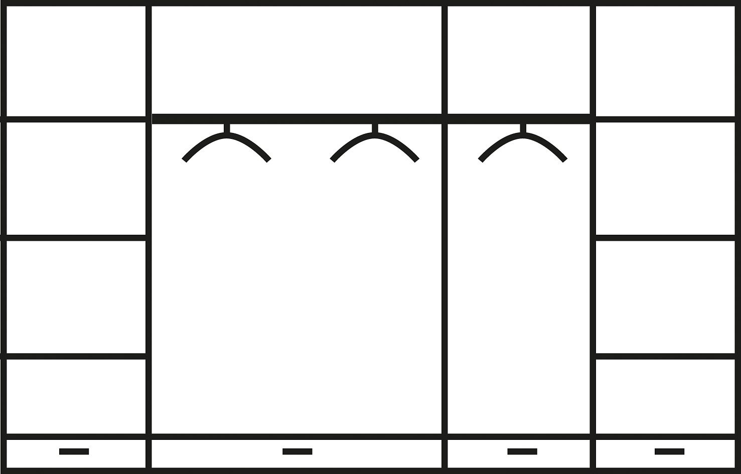 Home affaire Schlafzimmer-Set »Konrad«, (Set, 4 St.), mit 5-trg. Kleiderschrank, Bett 180/200 cm und 2 Nachttischen