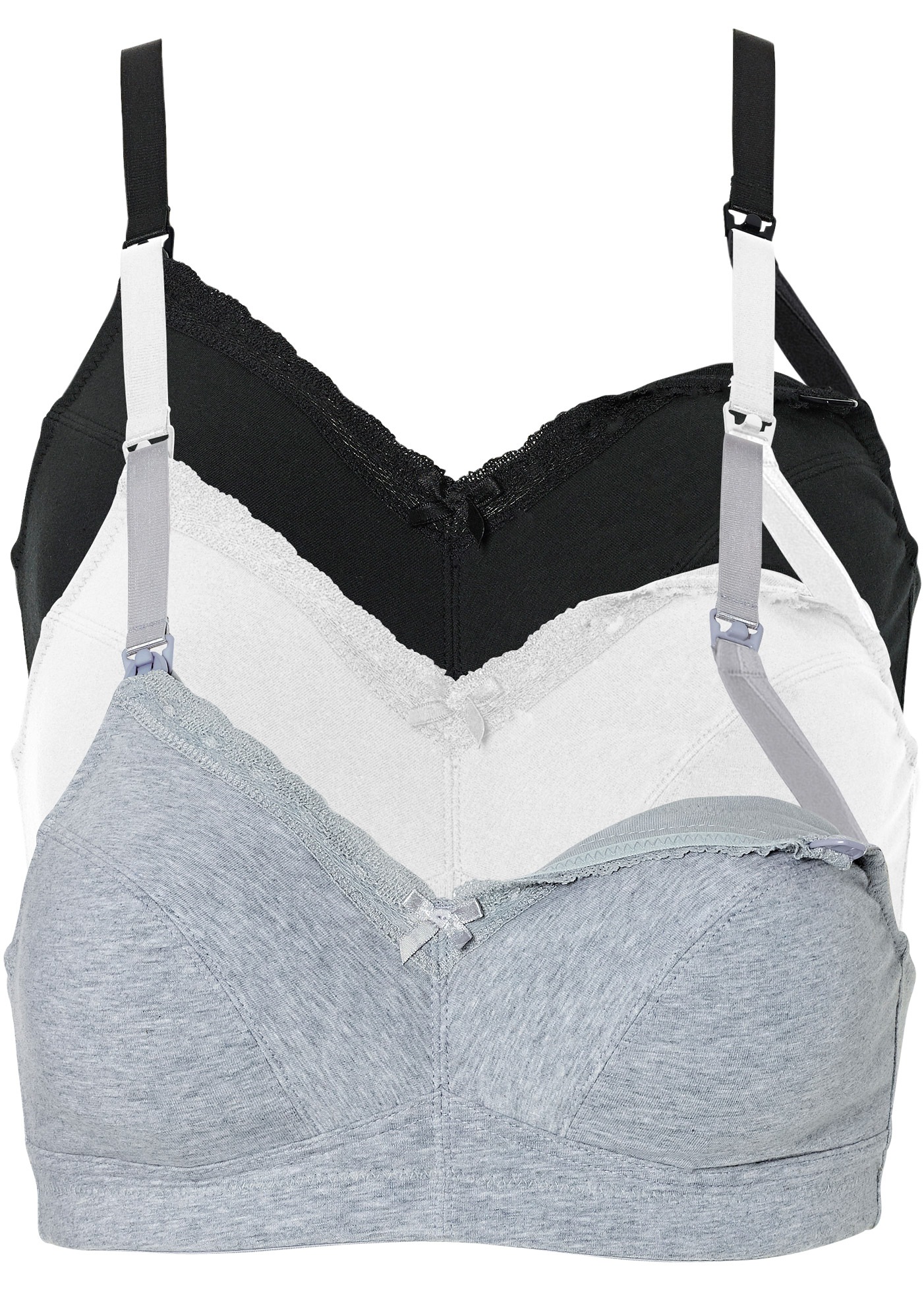 Image of bonprix Still-BH Packung, 3 Stk. im praktischen 3er Pack, mit Clip-Verschlüssen, aus Baumwollqualität