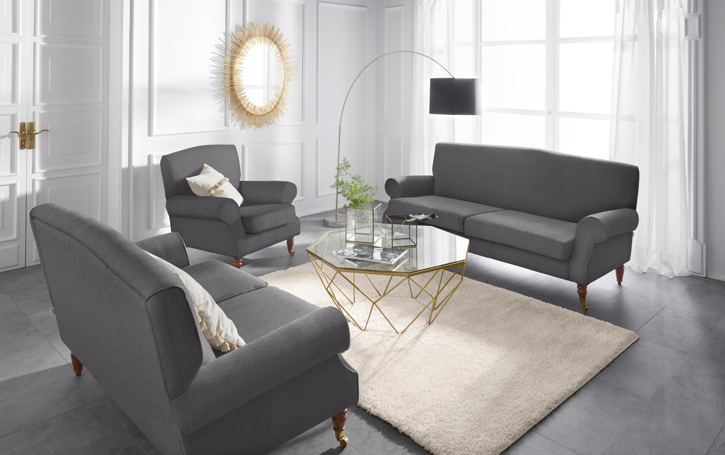 Home affaire Sessel »Rennes«, in Samtoptik oder Baumwoll-Mix