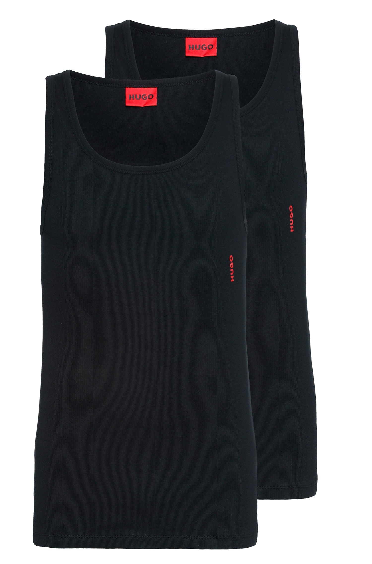 Image of HUGO Underwear Tanktop "Twin Pack" Packung, 2 Stk. mit Markenlabel in Kontrastfarbe