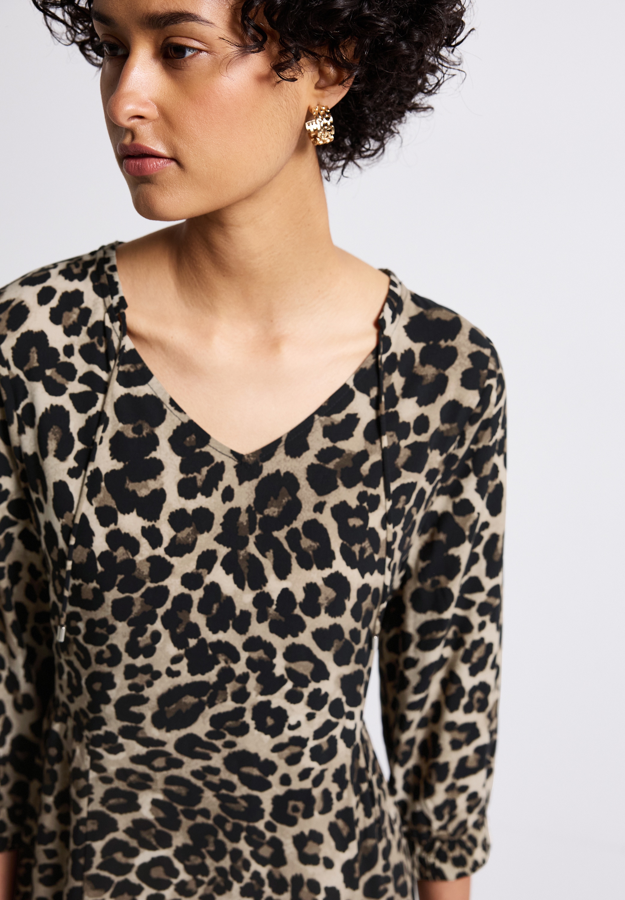 STREET ONE Midikleid, mit grafischem Muster und 3/4 -Arm