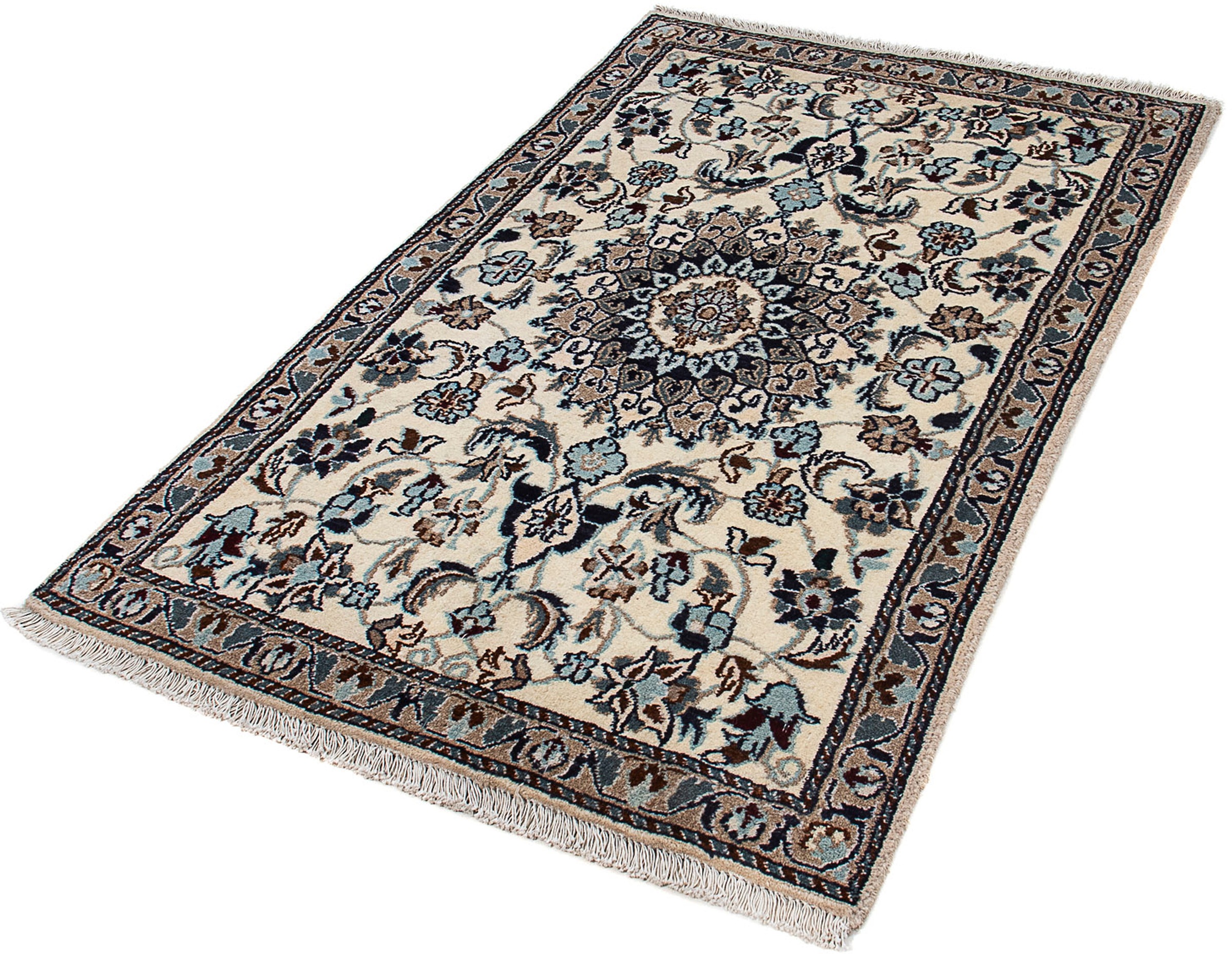 Image of morgenland Orientteppich »Perser - Nain - Royal - 137 x 86 cm - beige«, rechteckig, 10 mm Höhe, Wohnzimmer, Handgeknüpft, Einzelstück mit Zertifikat bei Ackermann Versand Schweiz