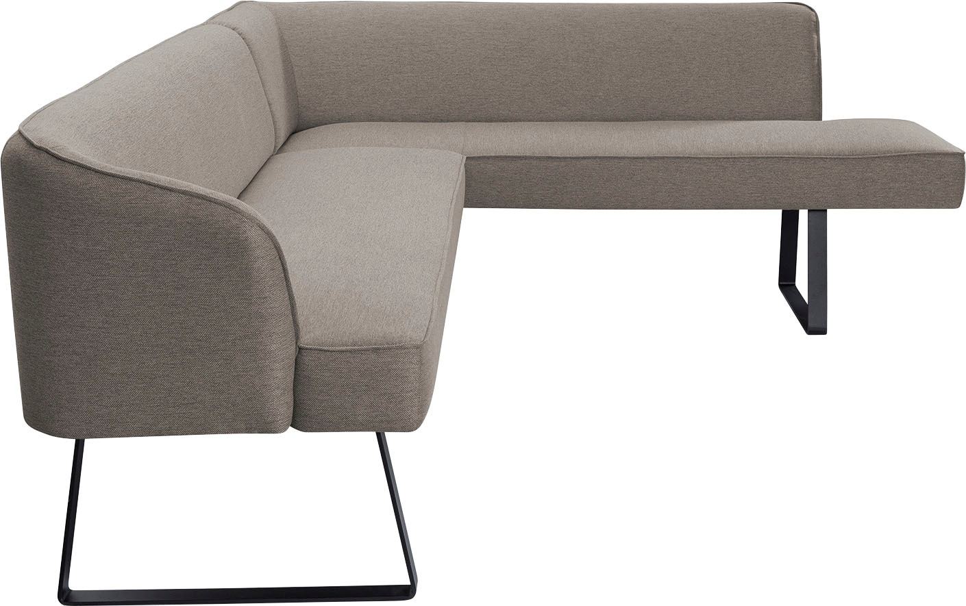 exxpo - sofa fashion Eckbank »Americano«, mit Keder und Metallfüssen, Bezug in verschiedenen Qualitäten