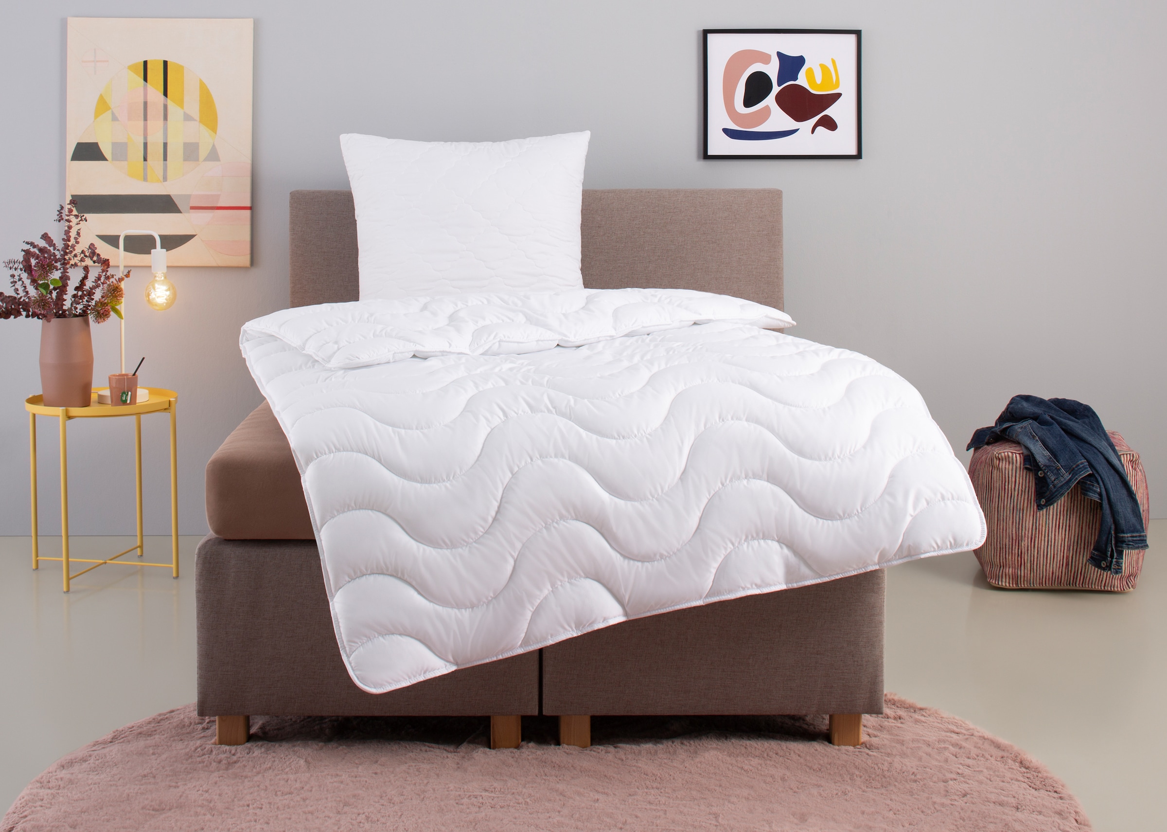 GOODproduct Couette microfibre + oreiller microfibre »Mailo, Bettdecke 135x200 cm, 155x220 cm« 2-tlg., Set mit Kissen 80x80 cm, Sommer, Winter