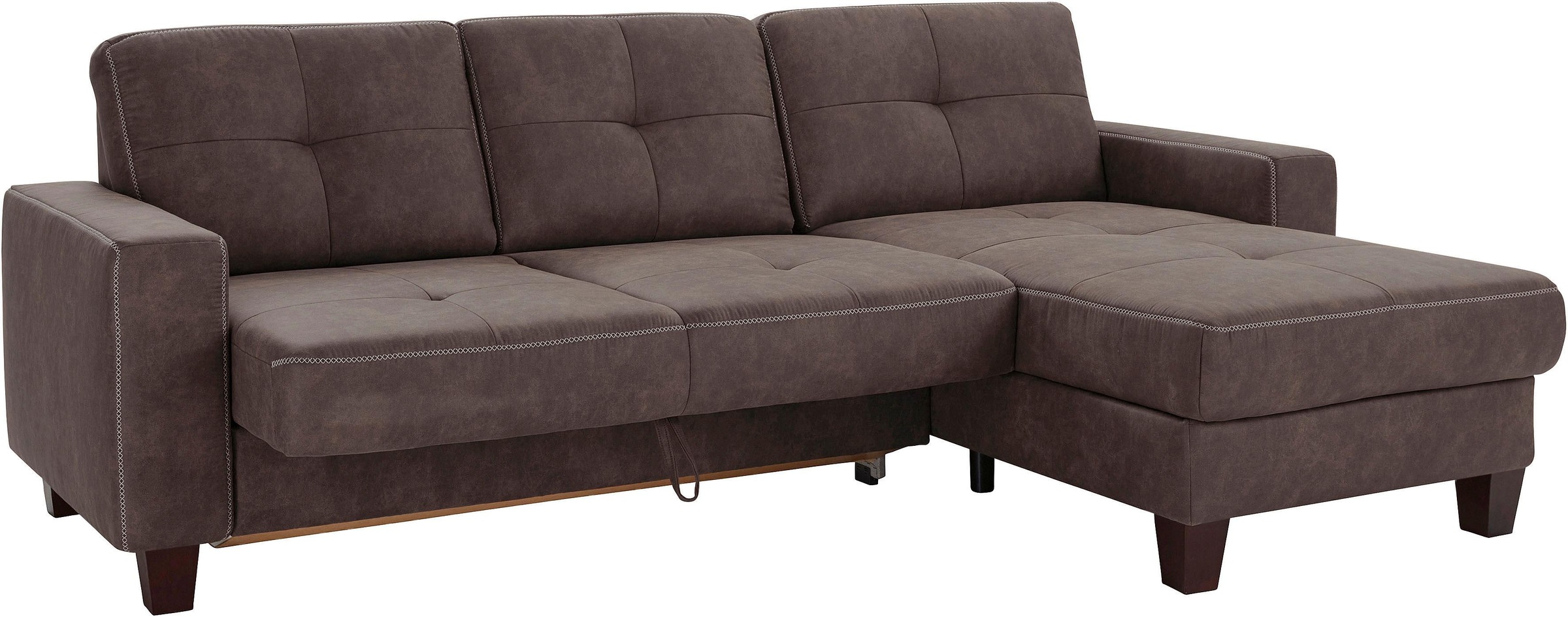 Places of Style Ecksofa »Varese L-Form«, Kreuznaht in beige