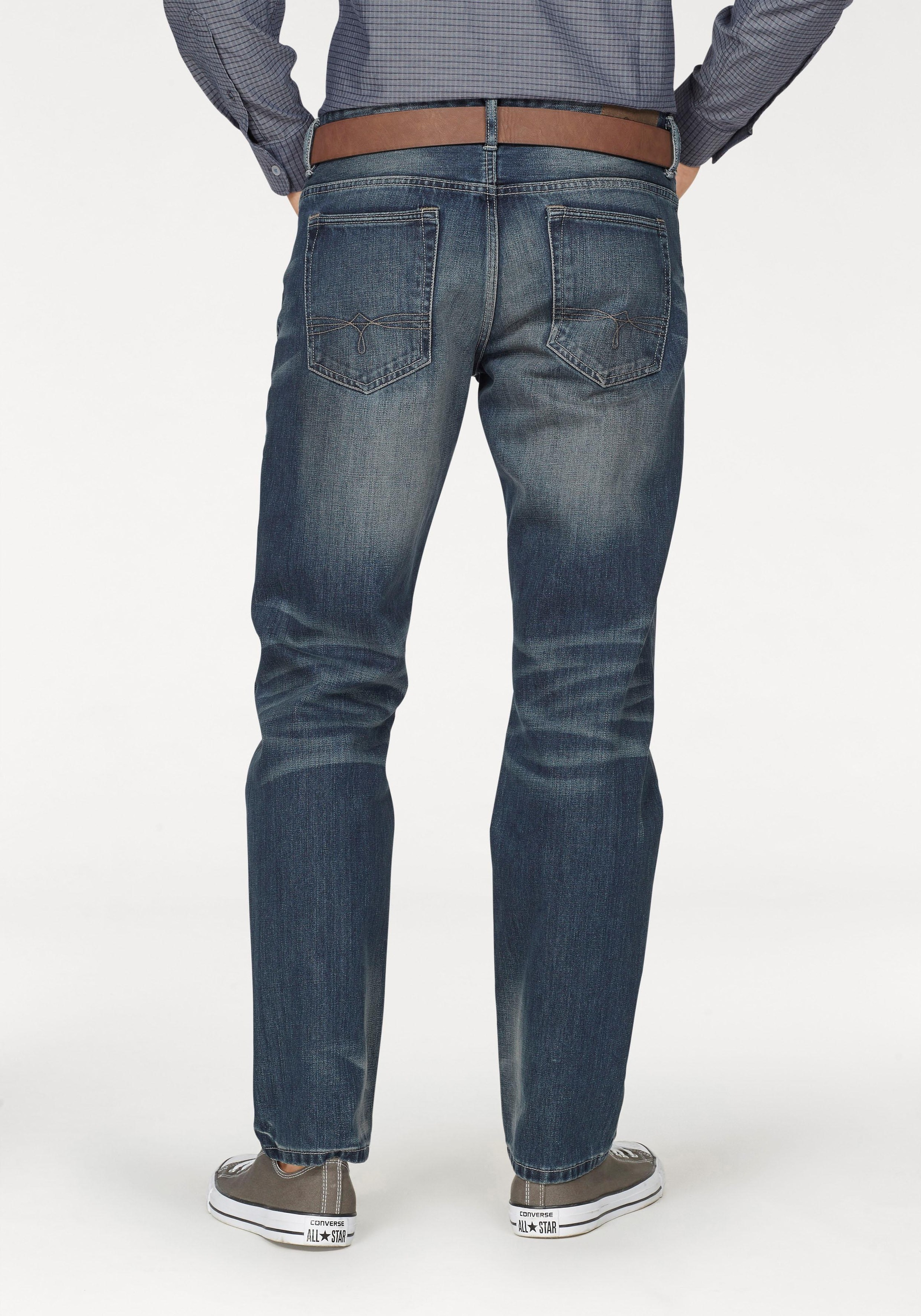 Slim-fit-Jeans (Set, mit Gürtel)