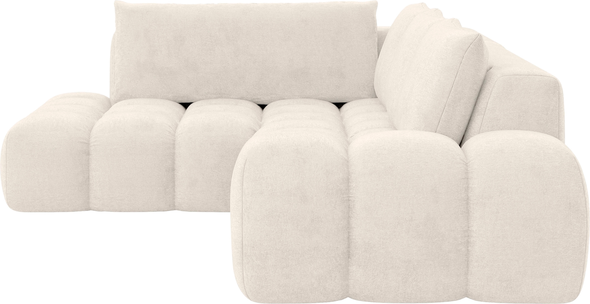 INOSIGN Ecksofa »AZITA Designsofa, elegant und bequem L-Form, Bubble-Optik«, lose Rückenkissen, traumhafte Steppung, Masse B/T/H: 352/210/72 cm