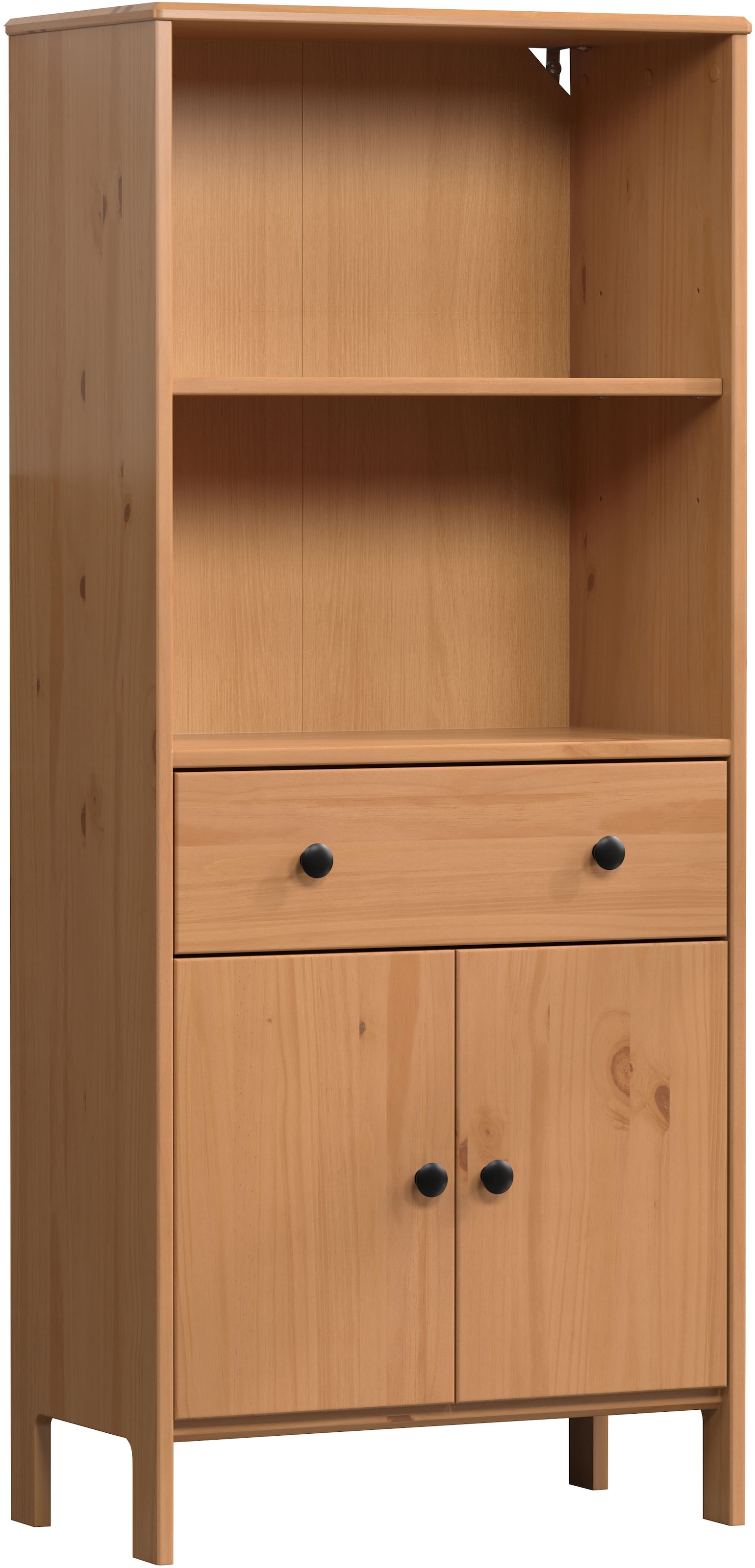 Image of welltime Midischrank "Kall" 1 Stk. tlg. Breites Badregal aus Kiefer-Massivholz - Weiss oder Braun lackiert