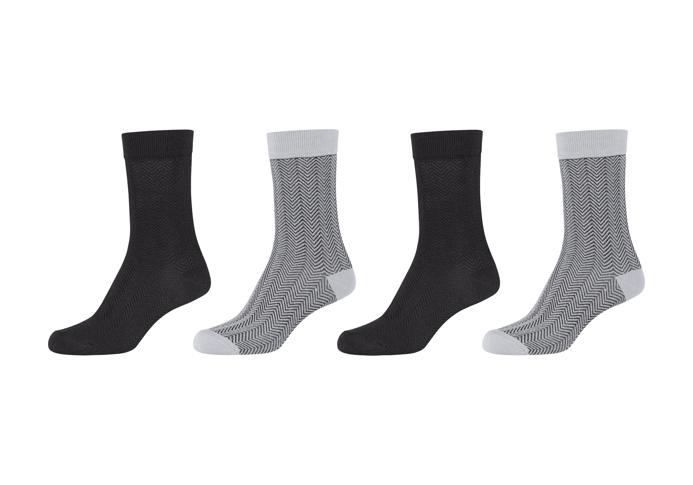 Image of Camano Freizeitsocken "ca-soft" 4 Paar tlg. mit Fischgratmuster