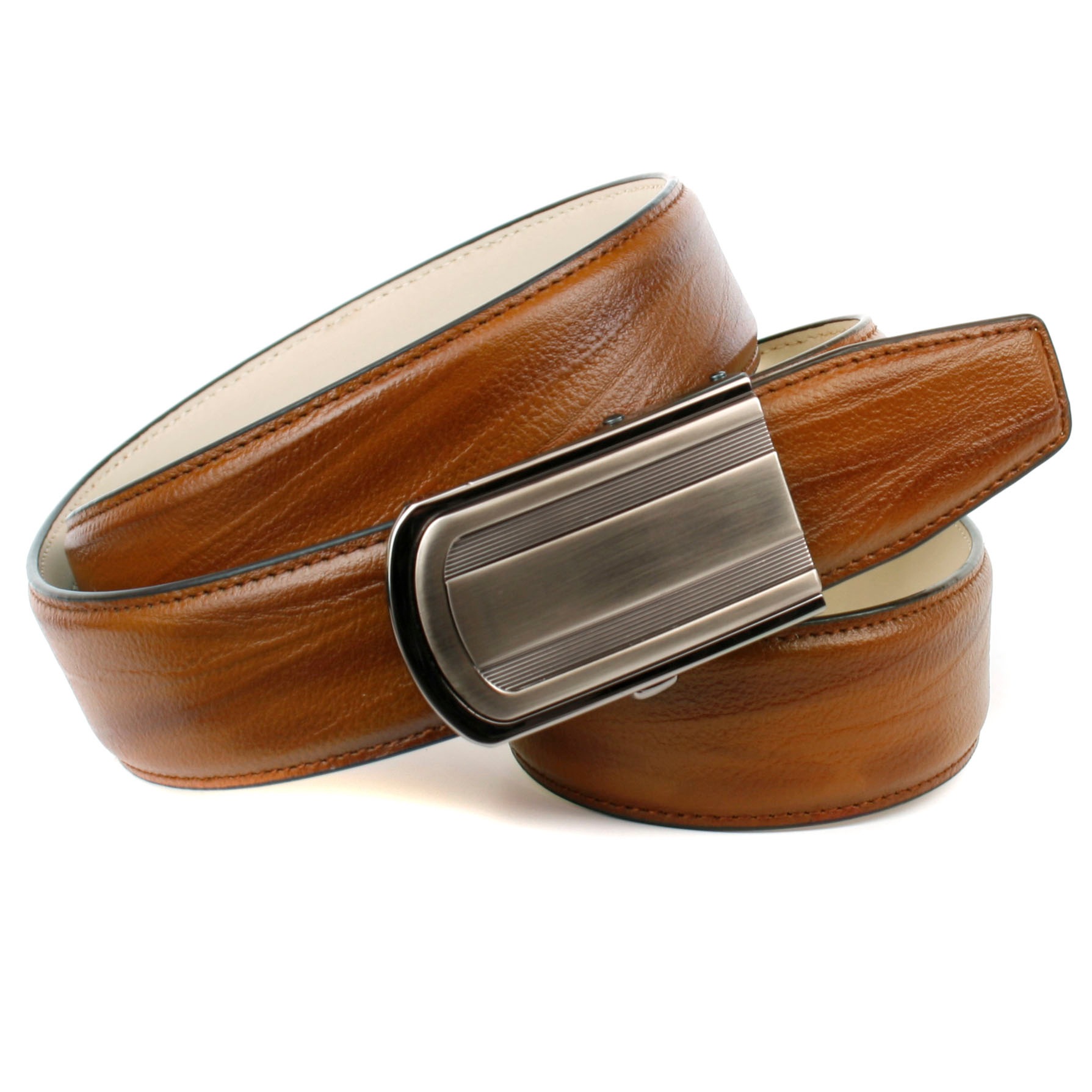 Image of Anthoni Crown Ledergürtel, Automatik Ledergürtel in angesagter cognac Farbe bei Ackermann Versand Schweiz