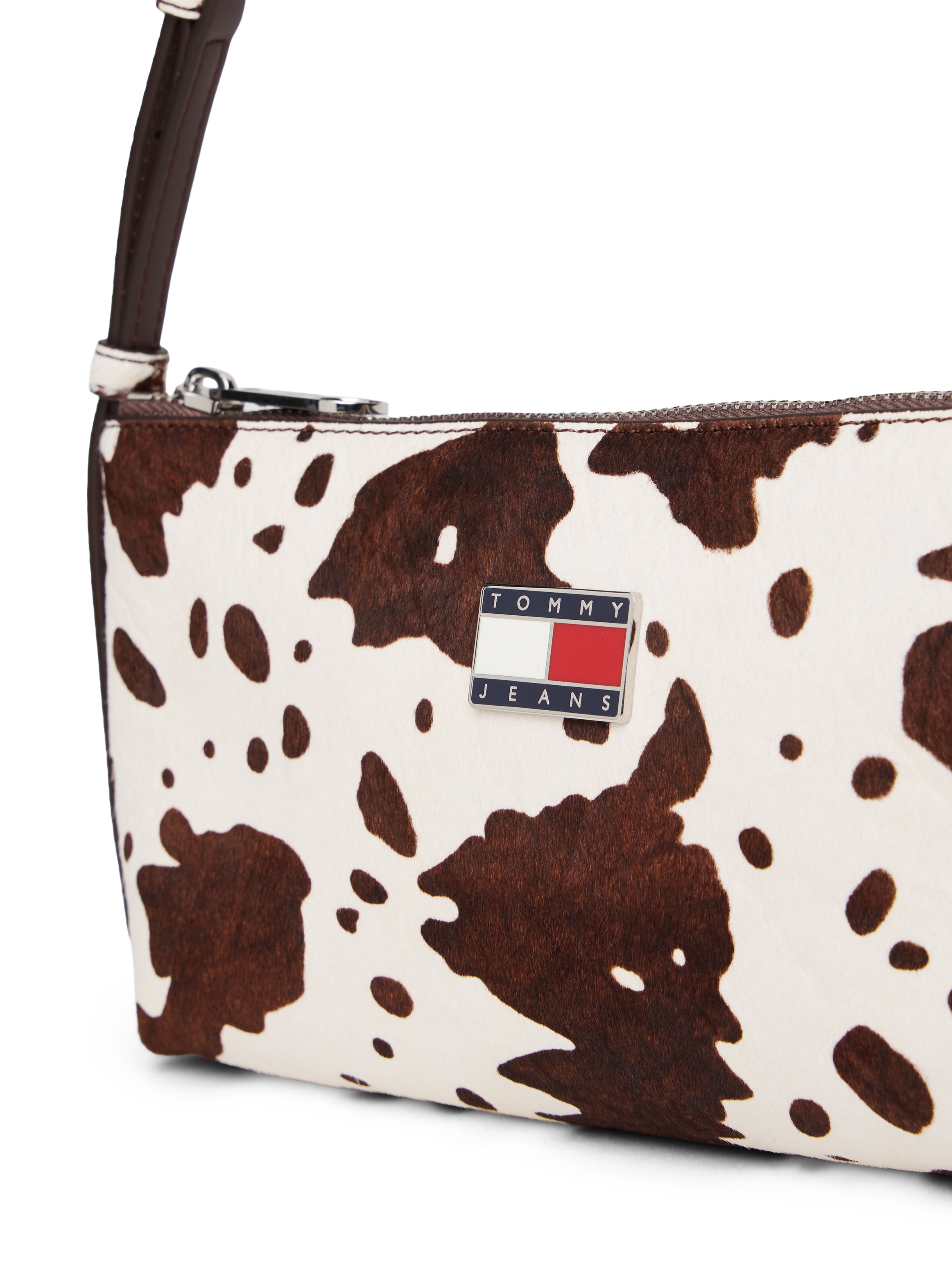 Tommy Jeans Sac à bandoulière »TJW MUST COW SHOULDER BAG« , Sac à main femme, sac bandoulière avec imprimé vache tendance