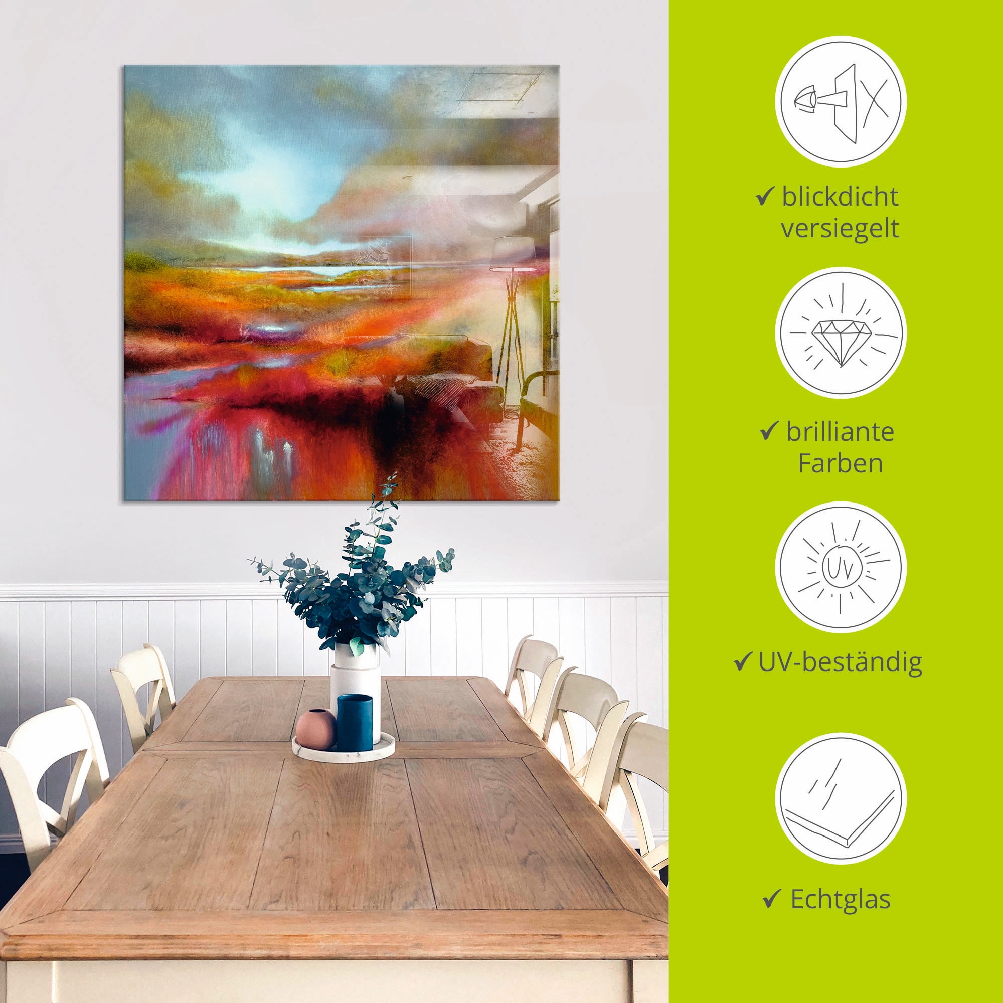 Artland Tableau en verre »Ein perfekter Tag I« 1 cuis tlg. in verschiedenen Grössen