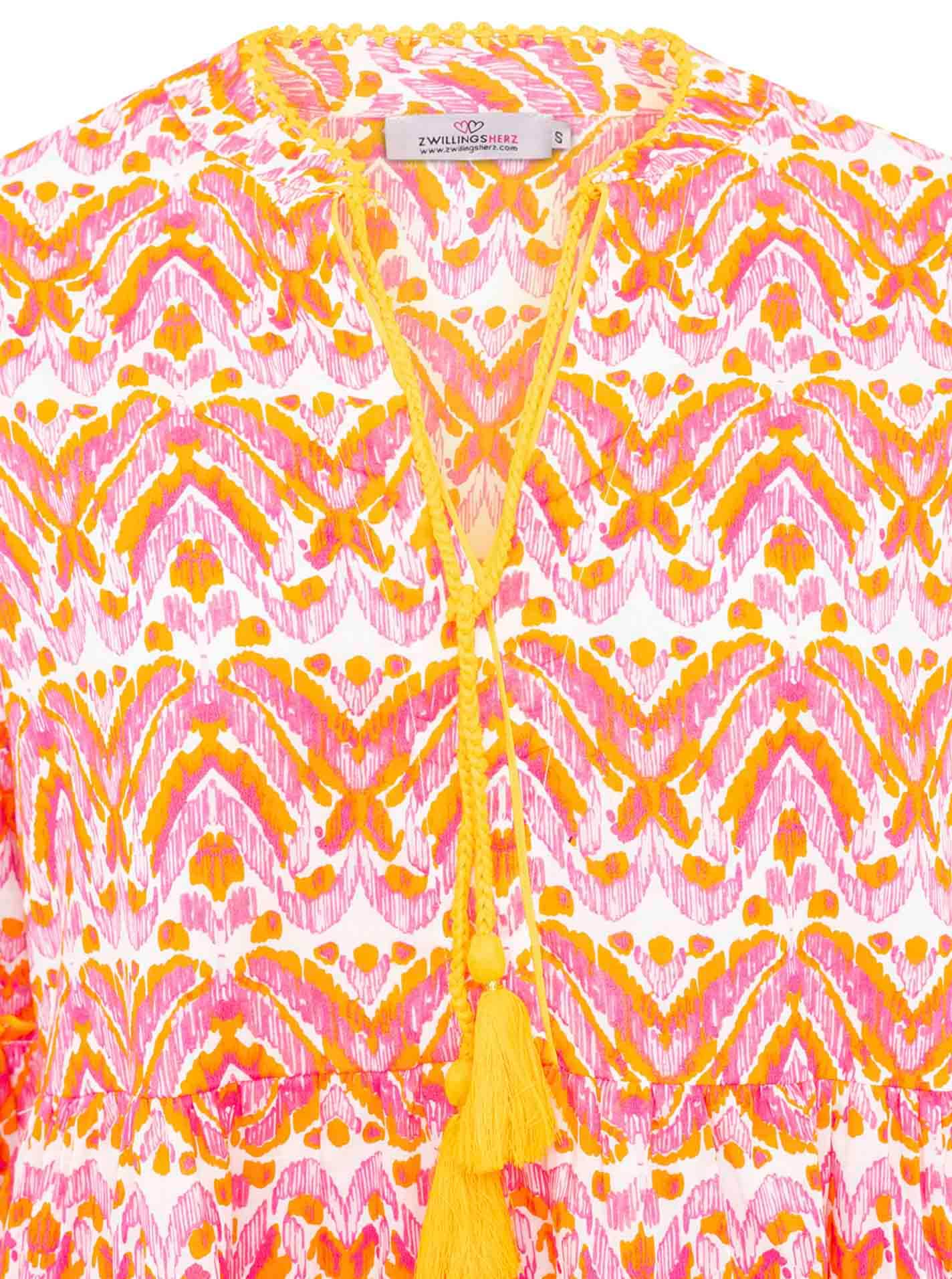 Zwillingsherz Sommerkleid »"Joyful"«, mit Tasseln, Trompeten Ärmeln und Eingriffstaschen