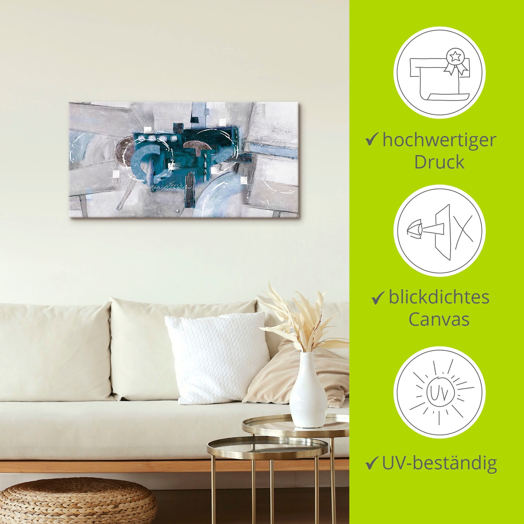 Artland Wandbild »Abstrakte blaue Kreise«, Gegenstandslos, (1 St.), als Alubild, Outdoorbild, Leinwandbild, Poster, Wandaufkleber