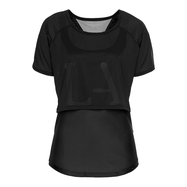 LASCANA ACTIVE Funktionsshirt »Digital Mauve«, 2 in 1 T-Shirt im  Layer-Design Commander confortablement