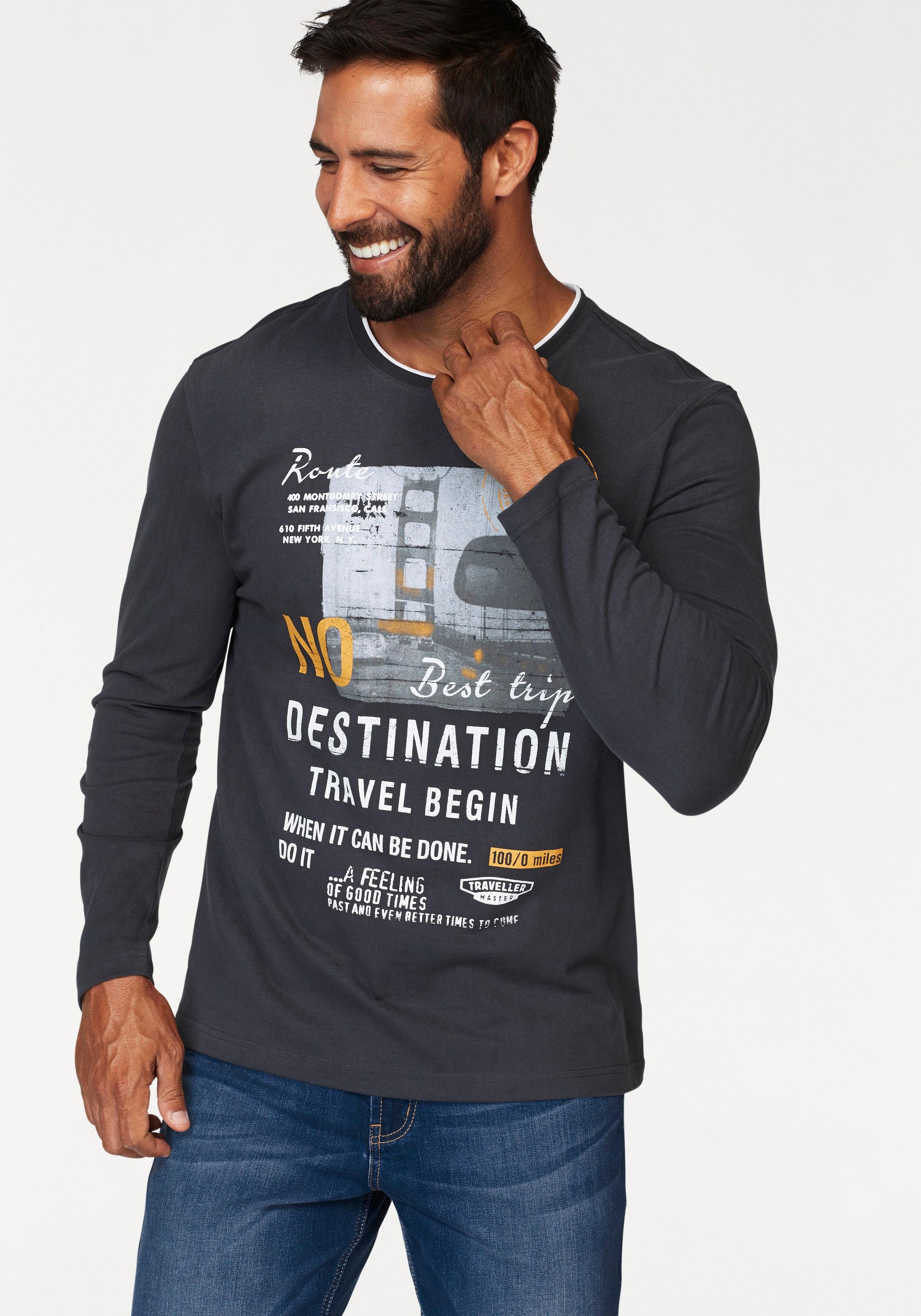 Image of Man's World Langarmshirt, mit mehrfarbigem Print bei Ackermann Versand Schweiz