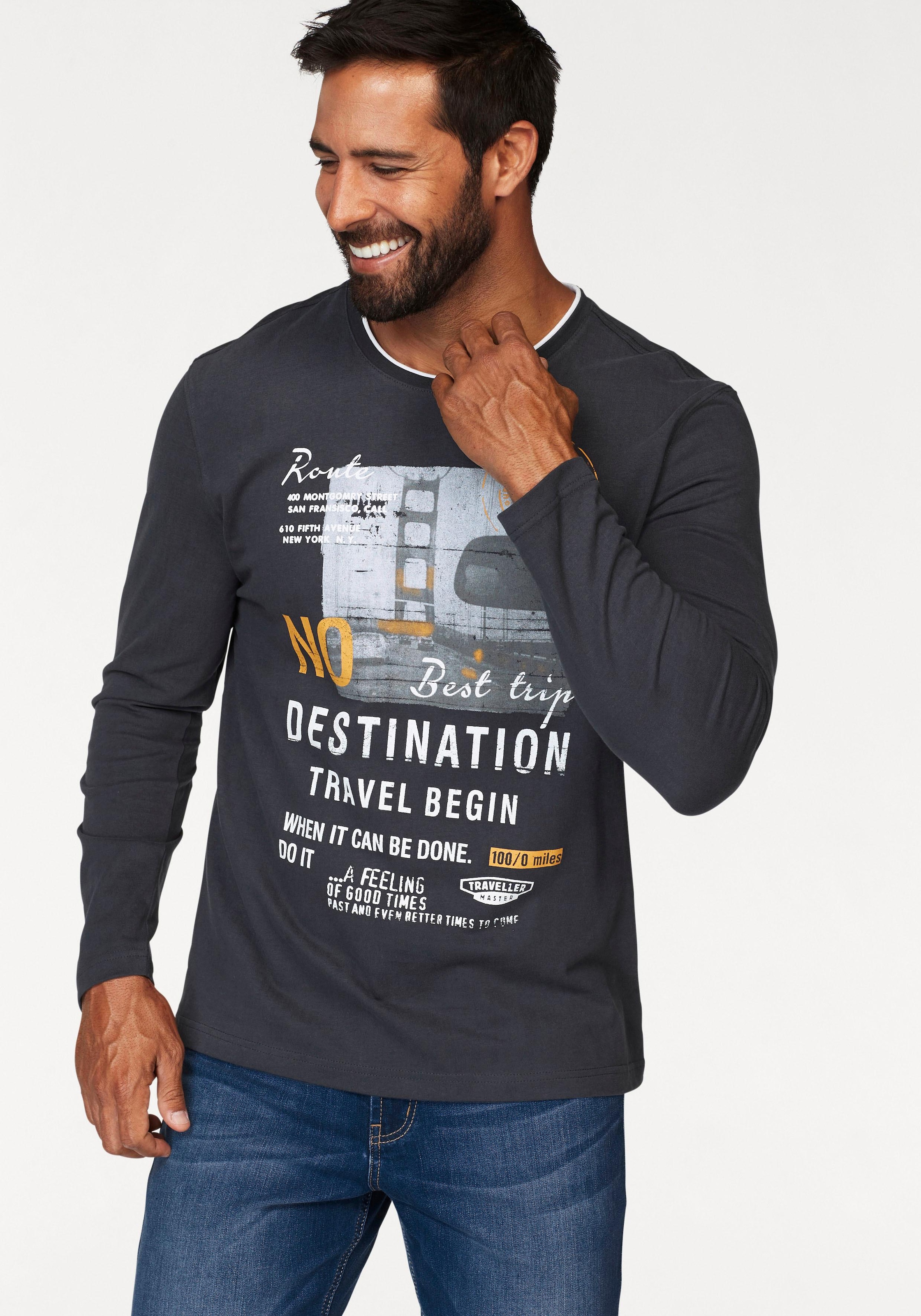Image of Mans World Langarmshirt "neue Farbe" Langarm, bedruckt, Rundhalsausschnitt, aus 100% Baumwolle