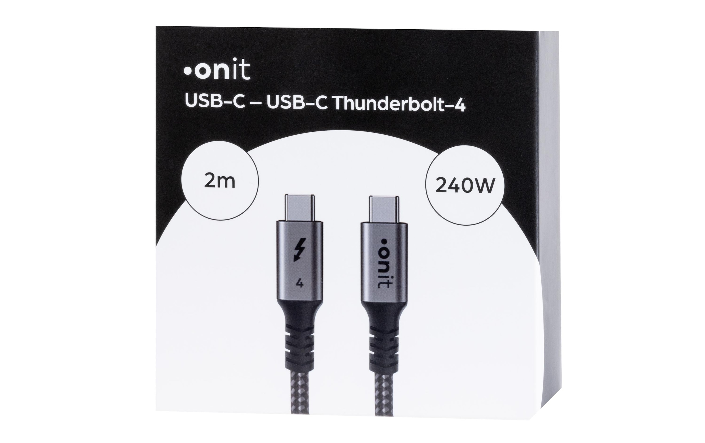 onit USB-Kabel »4-Kabel USB C - USB C 2 m, Grau/Schwarz«