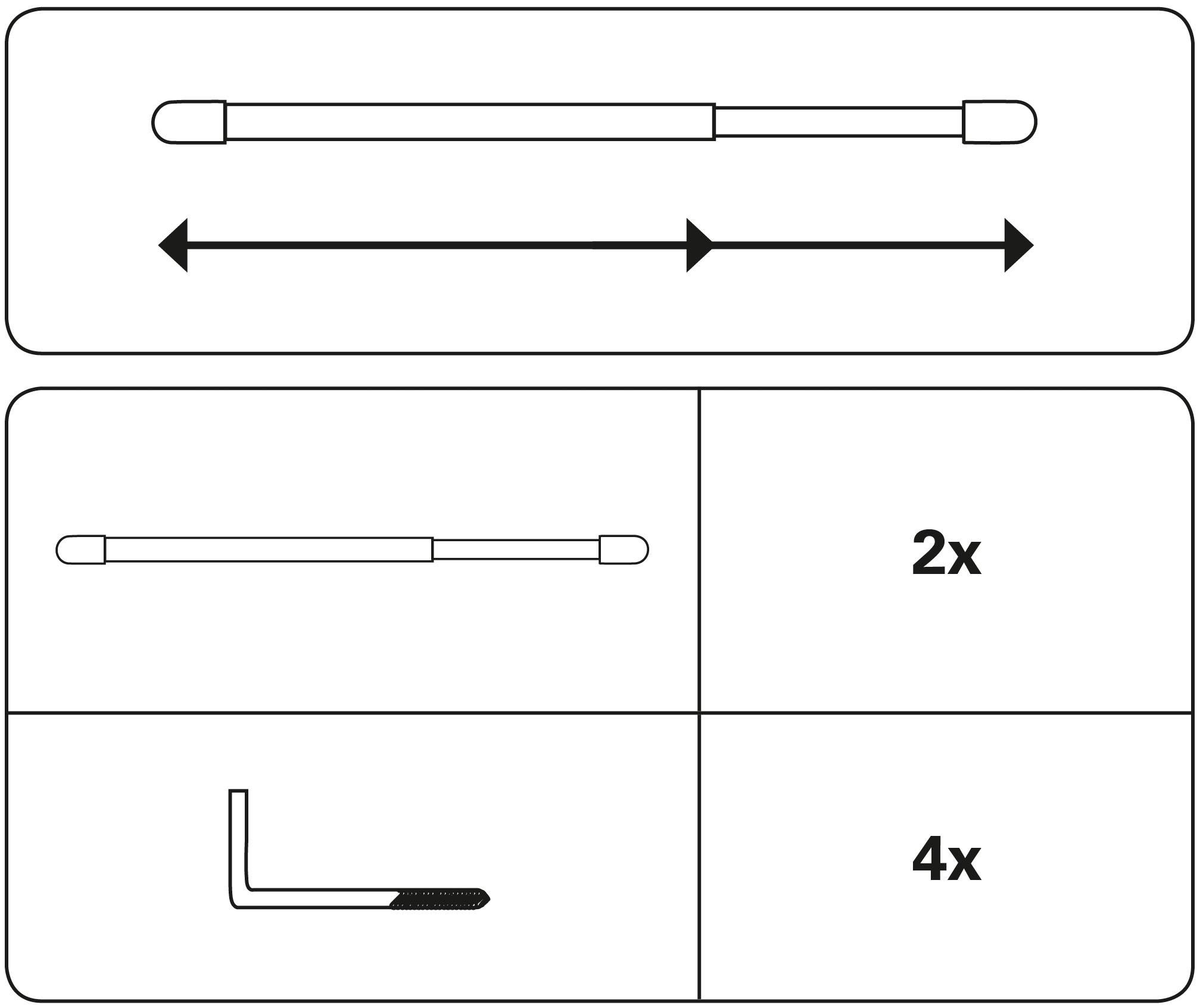 kaufen ausziehbar, Scheibenstange Vitragestange läufig-läufig, 1 mm flachoval GARDINIA Serie Ø »Vitragestange«, 11