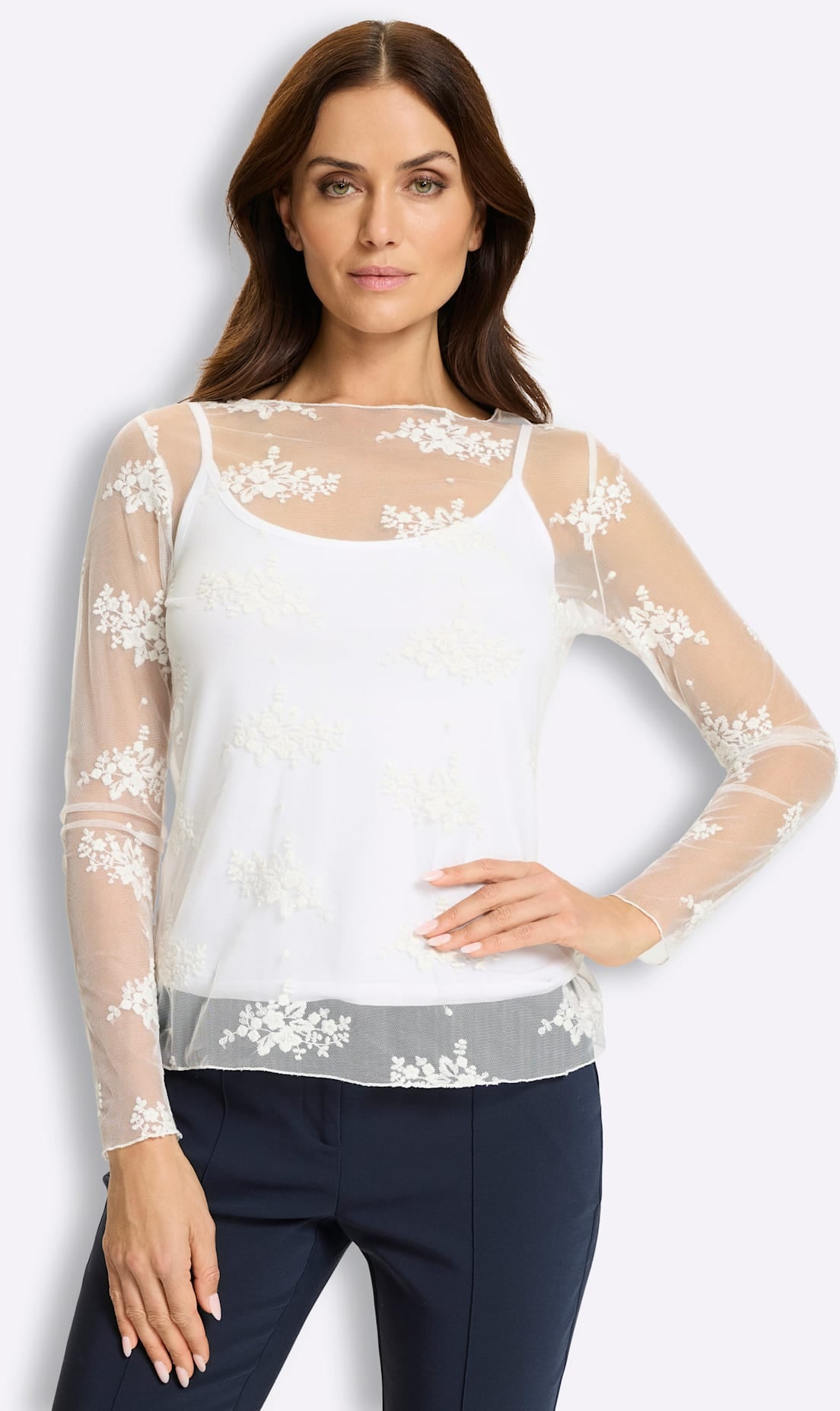 heine Chemise en dentelle »Spitzenshirt« 1
