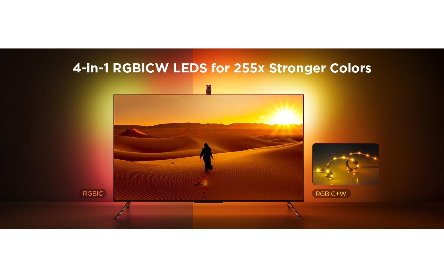 Govee LED Lichtleiste »Govee Backlight T3, 55-65, RGBICW, WiFi, BT«, 108 flammig