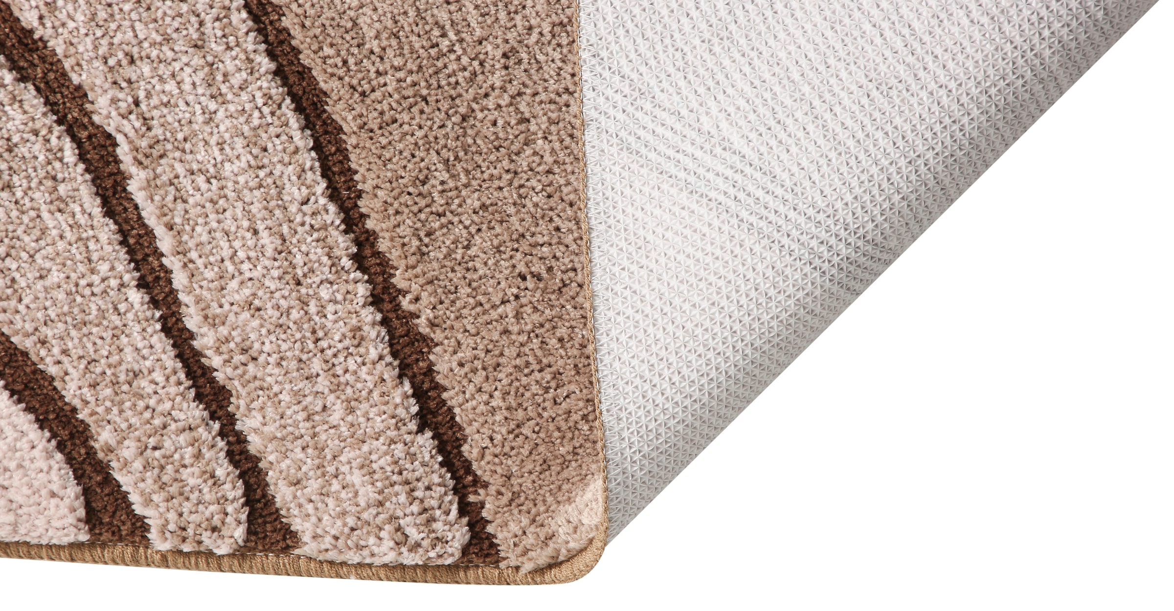 my home Badematte »Josie, Badvorleger, Badezimmer Teppich«, rutschhemmend beschichtet, fussbodenheizungsgeeignet-schnell trocknend-strapazierfähig, Badteppich, Badematten, rechteckig, rund & als 3-tlg. Set erhältlich