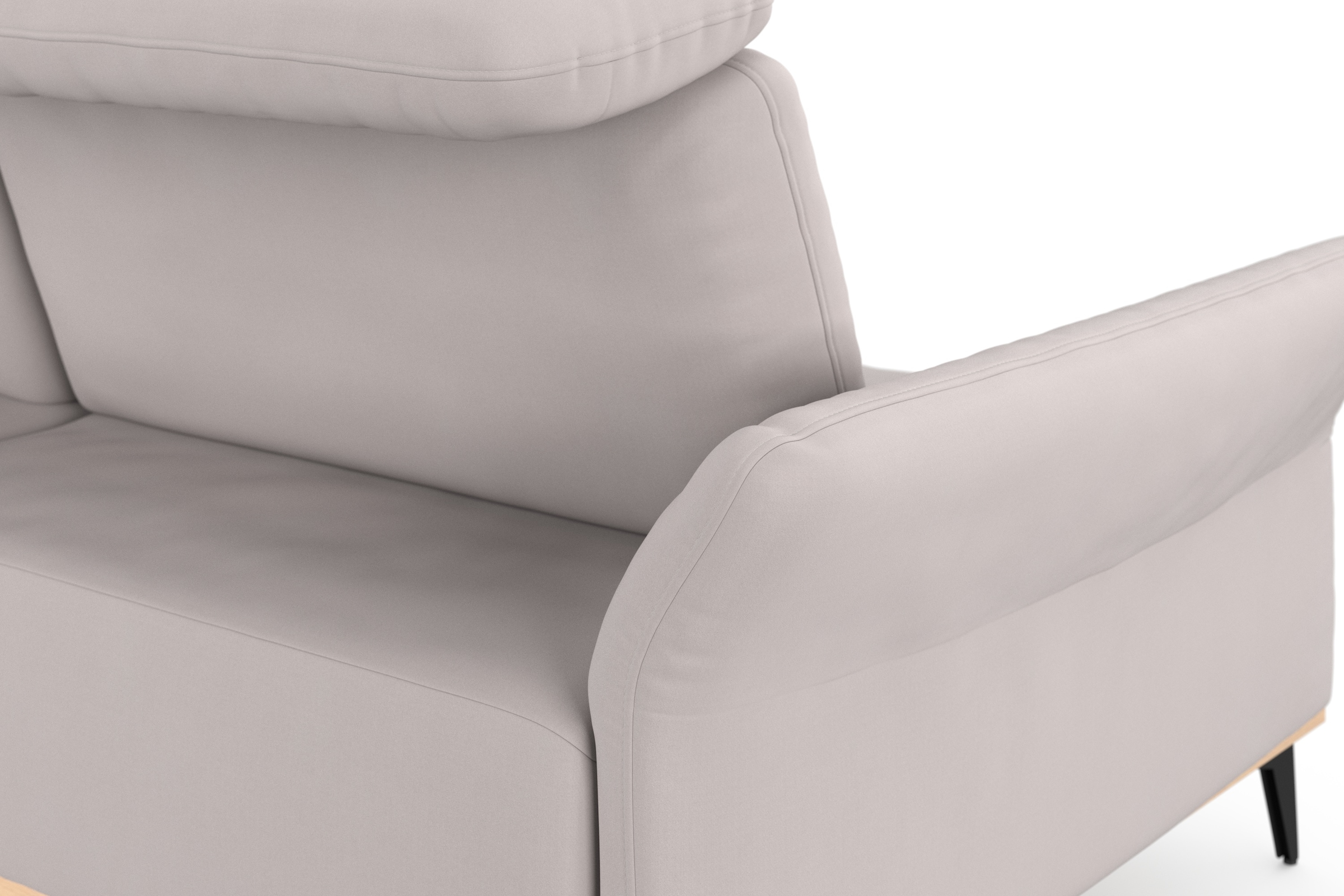 Places of Style Ecksofa »Fjord L-Form«, massiv, wahlweise mit Armlehnfunktion, Kopf- Sitztiefenverstellung