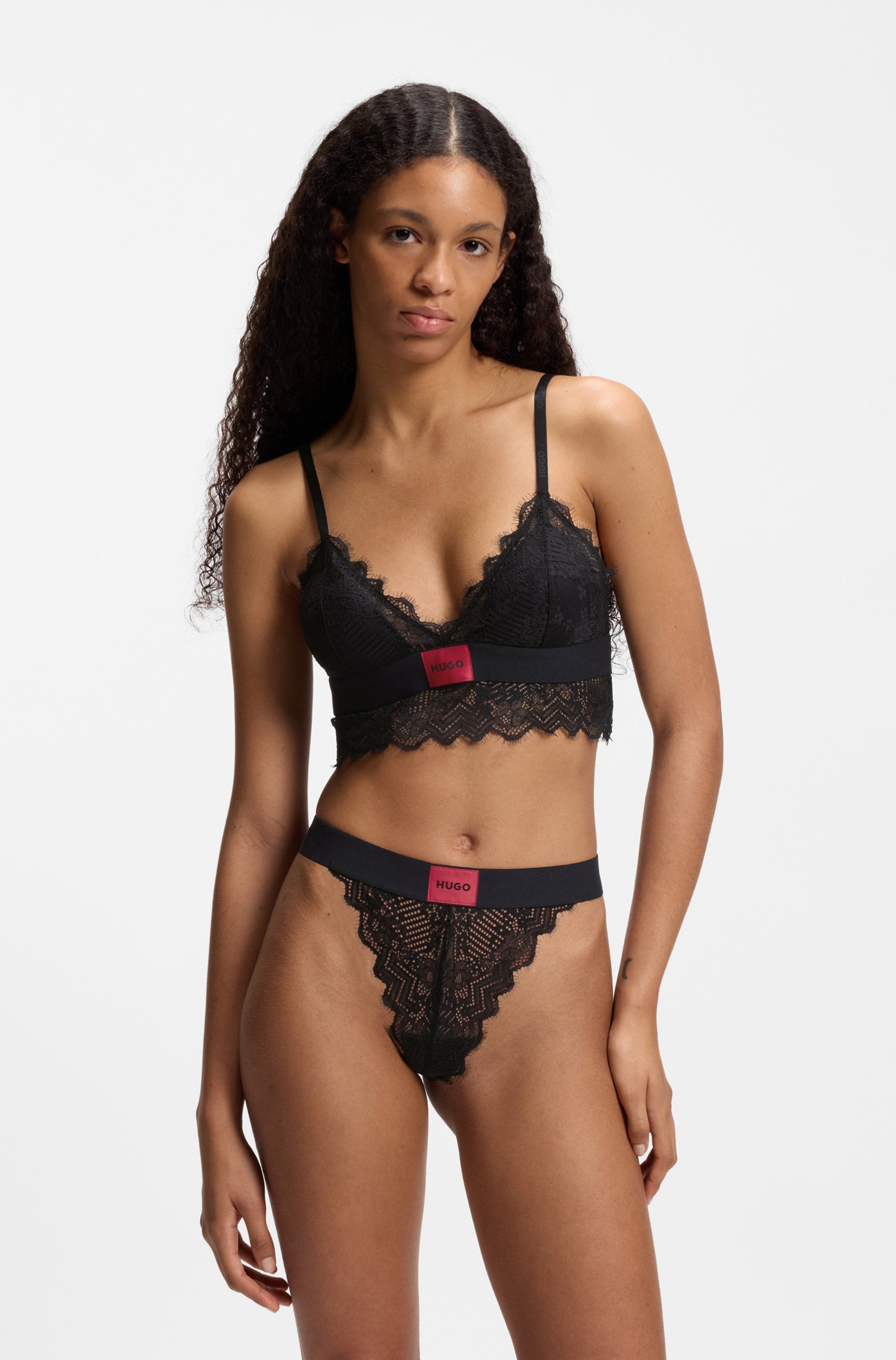 Image of HUGO Underwear Bügelloser BH "TRIANGLE RL LACE" mit Hugo-Label am Bund