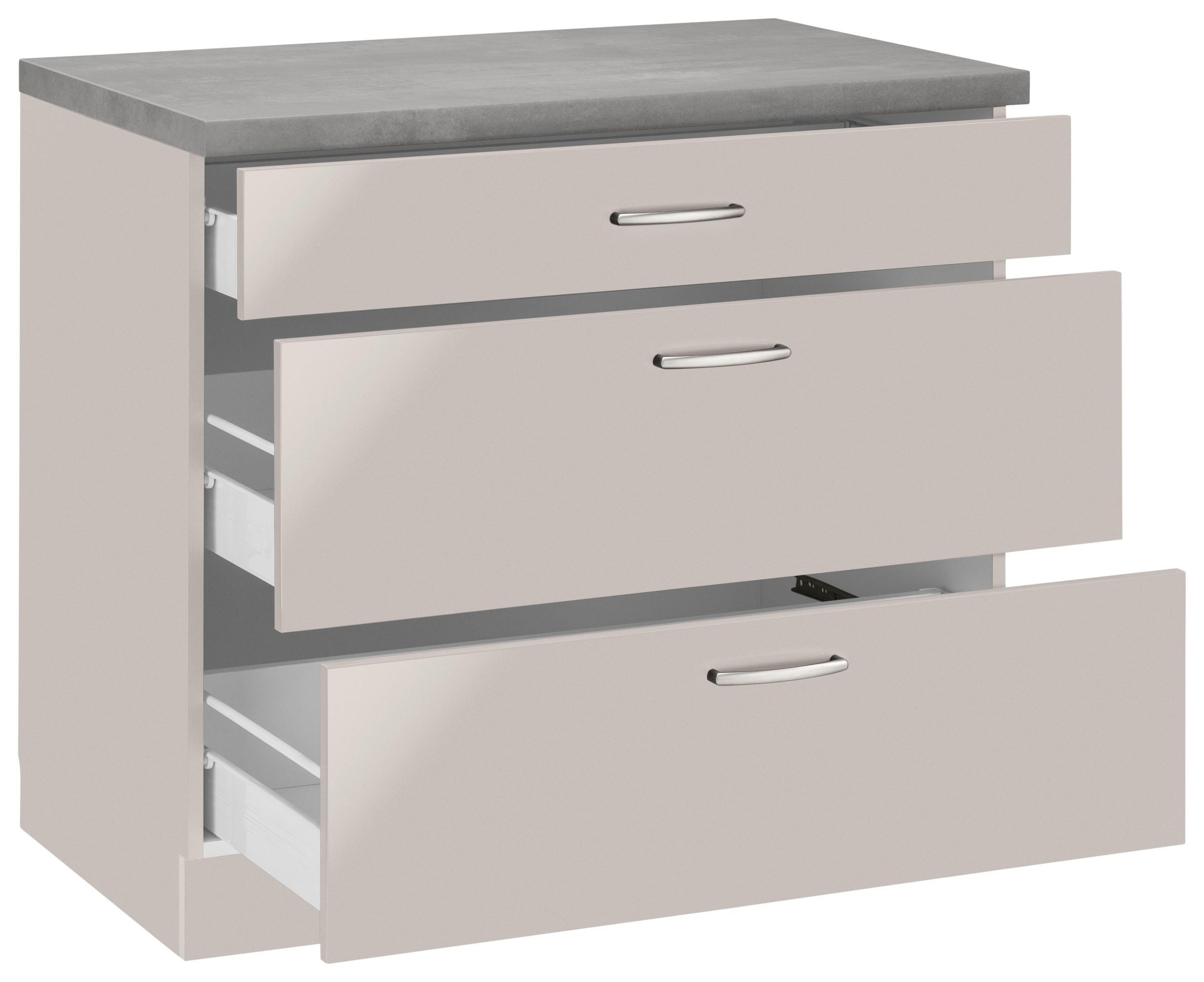 wiho Küchen Unterschrank »Brüssel«, mit grossen Auszügen, Breite 90 cm