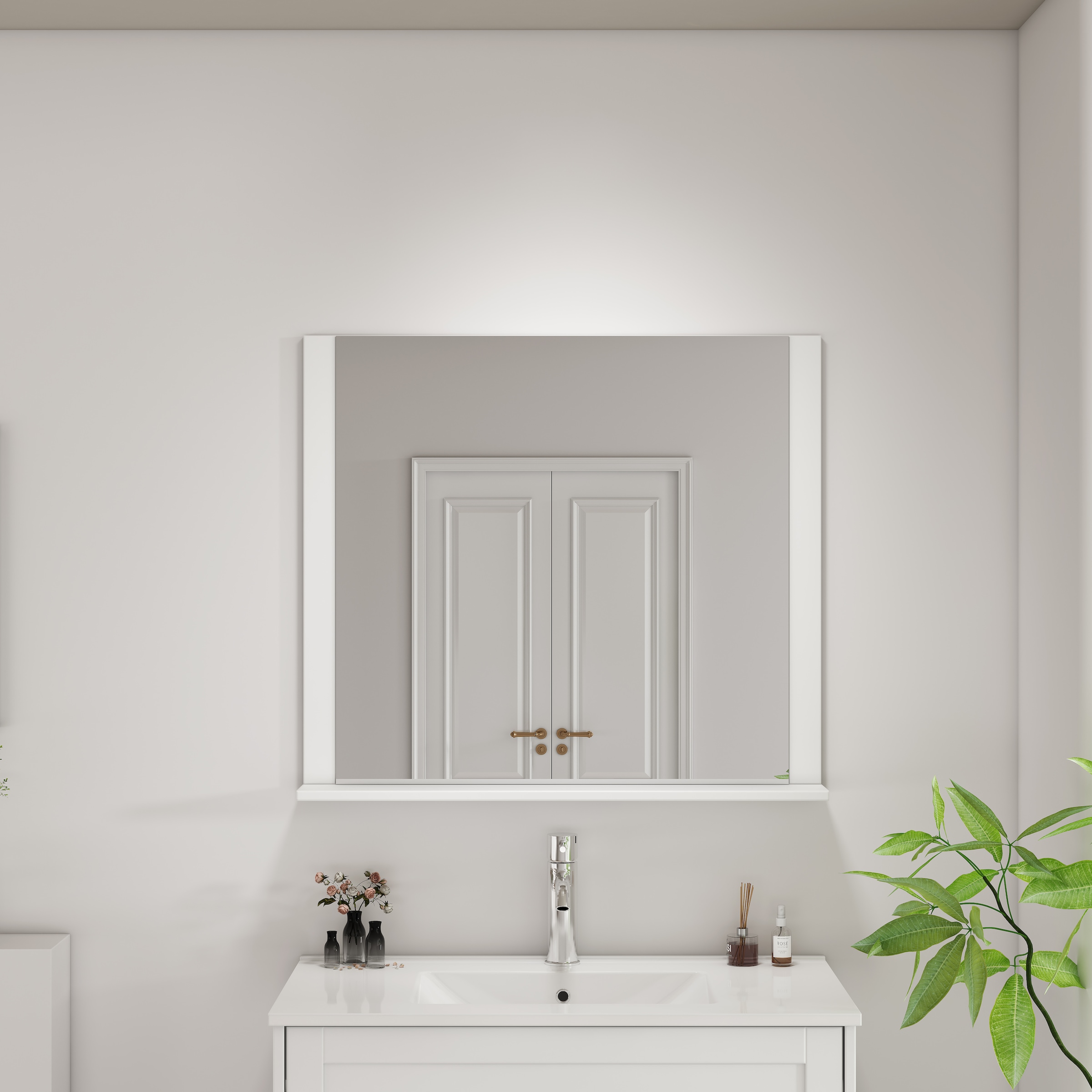 welltime Miroir de salle de bain »AMSTERDAM« in zwei Breiten 60cm, 80cm mit praktischer Ablagefläche
